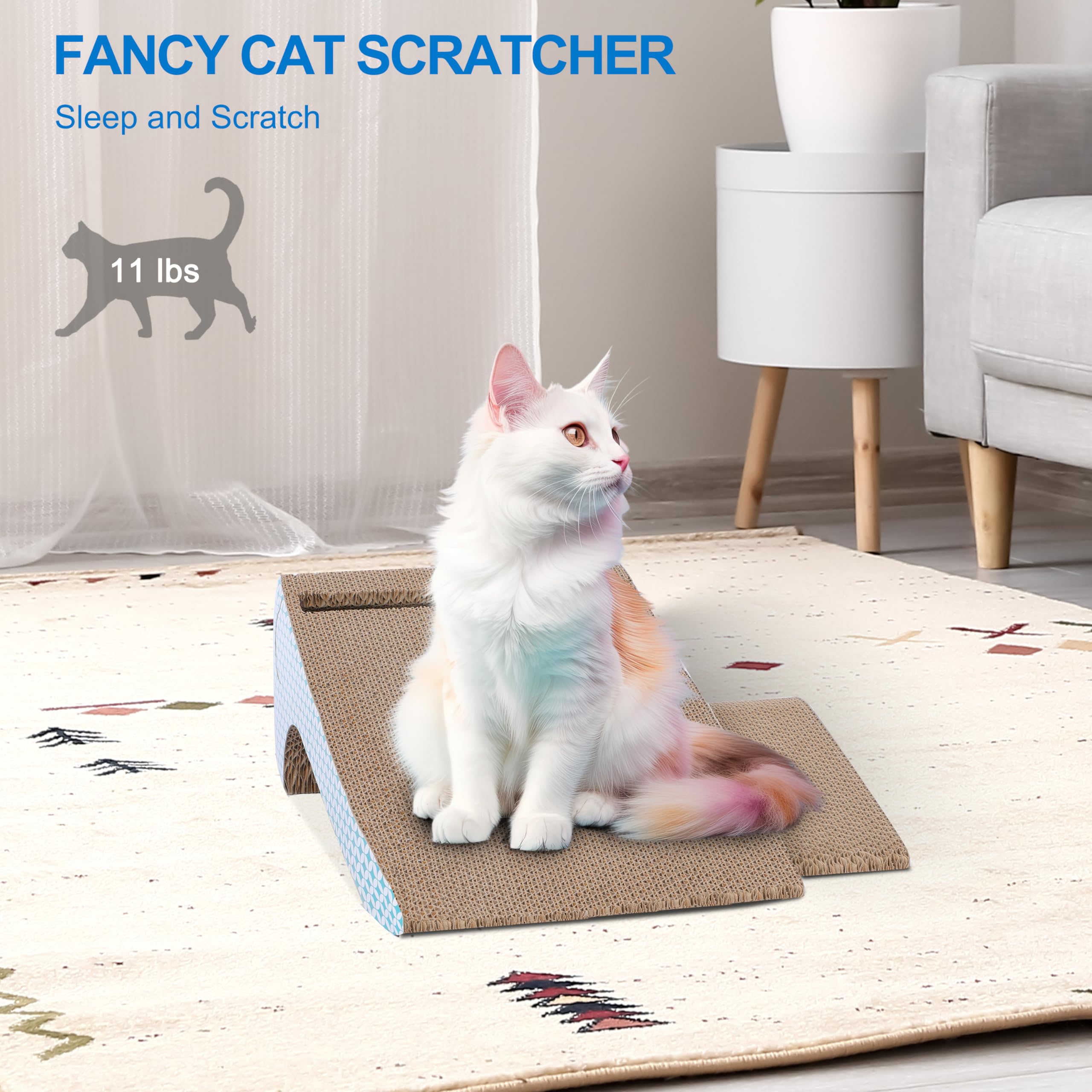 Fluffydream Slope Cut Ball Cat Scraper Combination - Durable Cat Leisure Bed - Indoor Scraper And Play House - Corrugated Toy Ca
