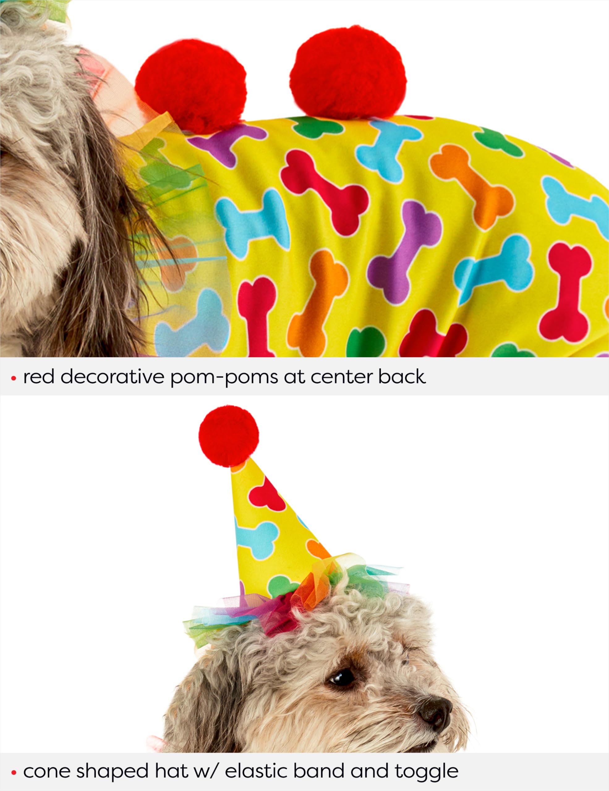 Rubies Clown Fun and Cute Pet Costume Jumpsuit, Hat, and Backpack for Themed Parties and Halloween, X-Large