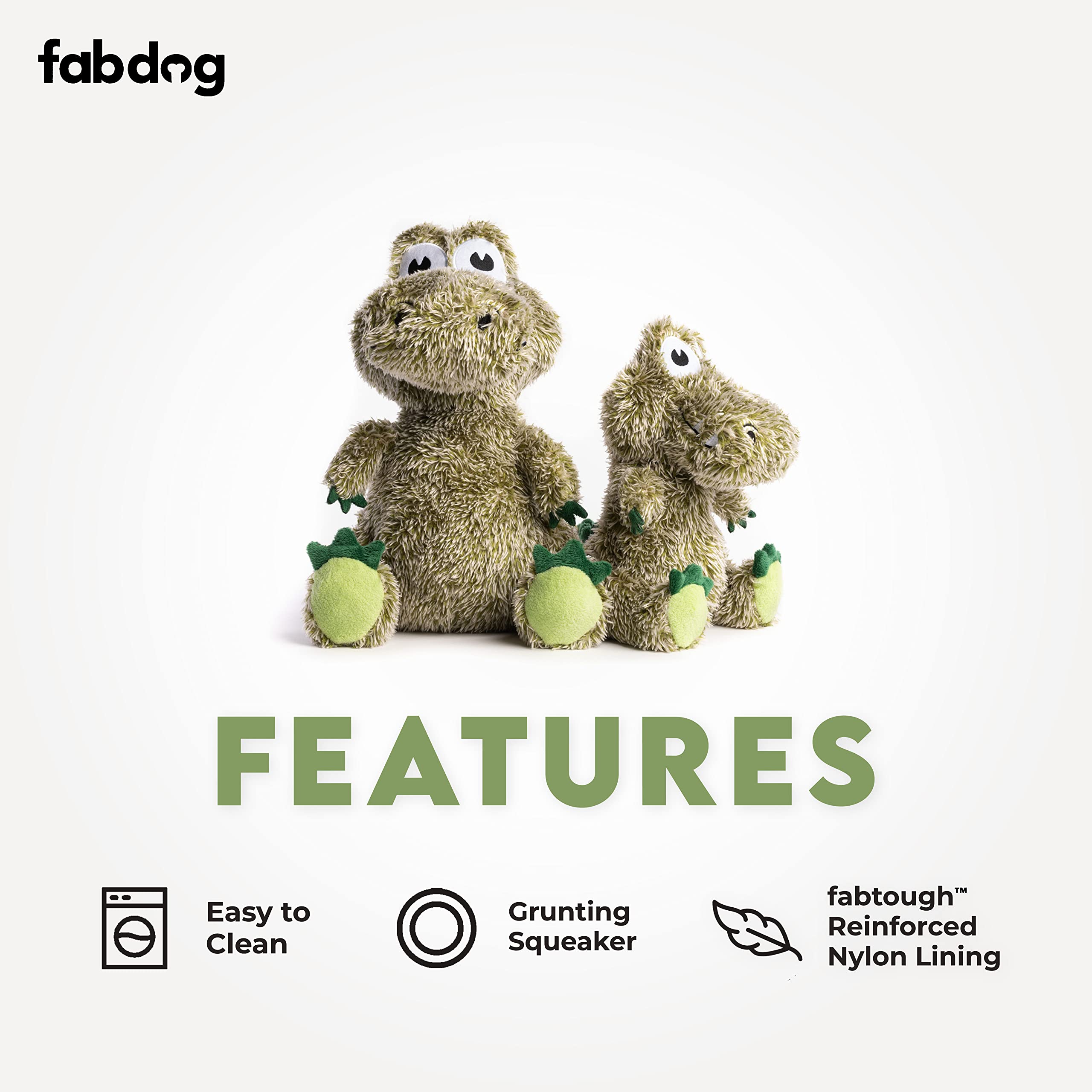 Fabdog Fluffies Dog Toys - Squeaky Plush Dog Toy For All Breeds - Cute Animal-Themed Puppy Toys Make For Ideal Gift - Fun Nylon Dog Toys With Squeak| Small Alligator