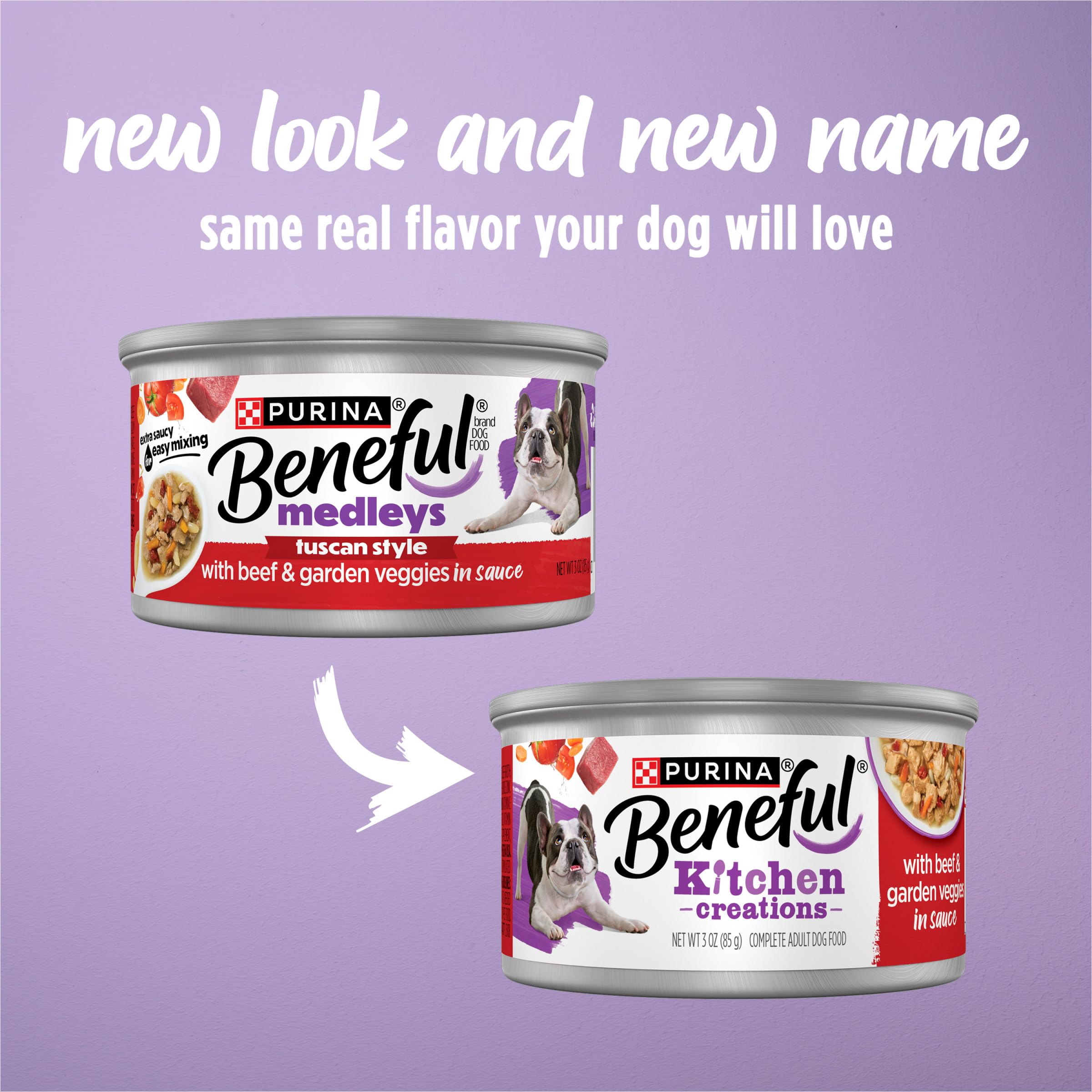 Beneful Purina Wet Dog Food Medleys Tuscan Style with Real Beef, Carrots, Tomatoes and Rice in Sauce - (Pack of 12) 3 oz. Cans