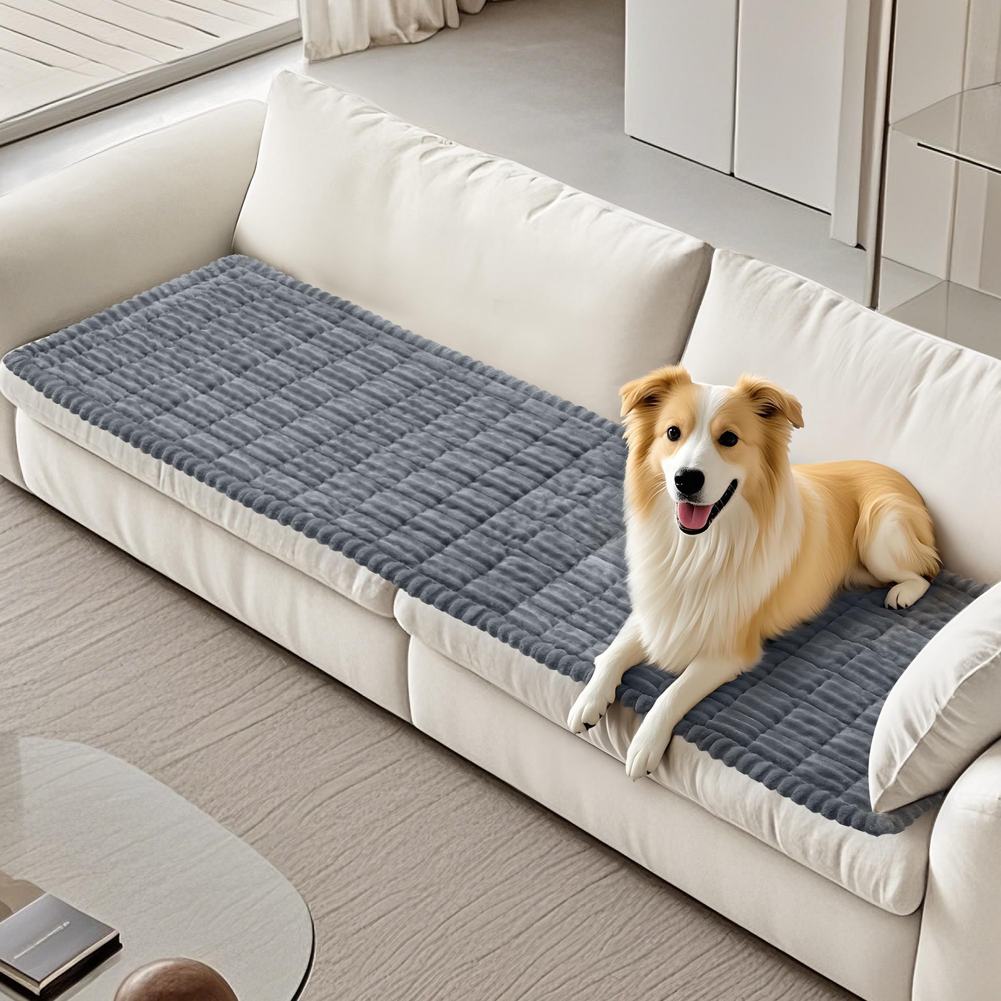Piglog Couch Cover For Dogs Washable, Durable Dog Couch Cover Protector, Fuzzy Pet Couches Covers For Sofa, Non Slip Pet Sofa Sl
