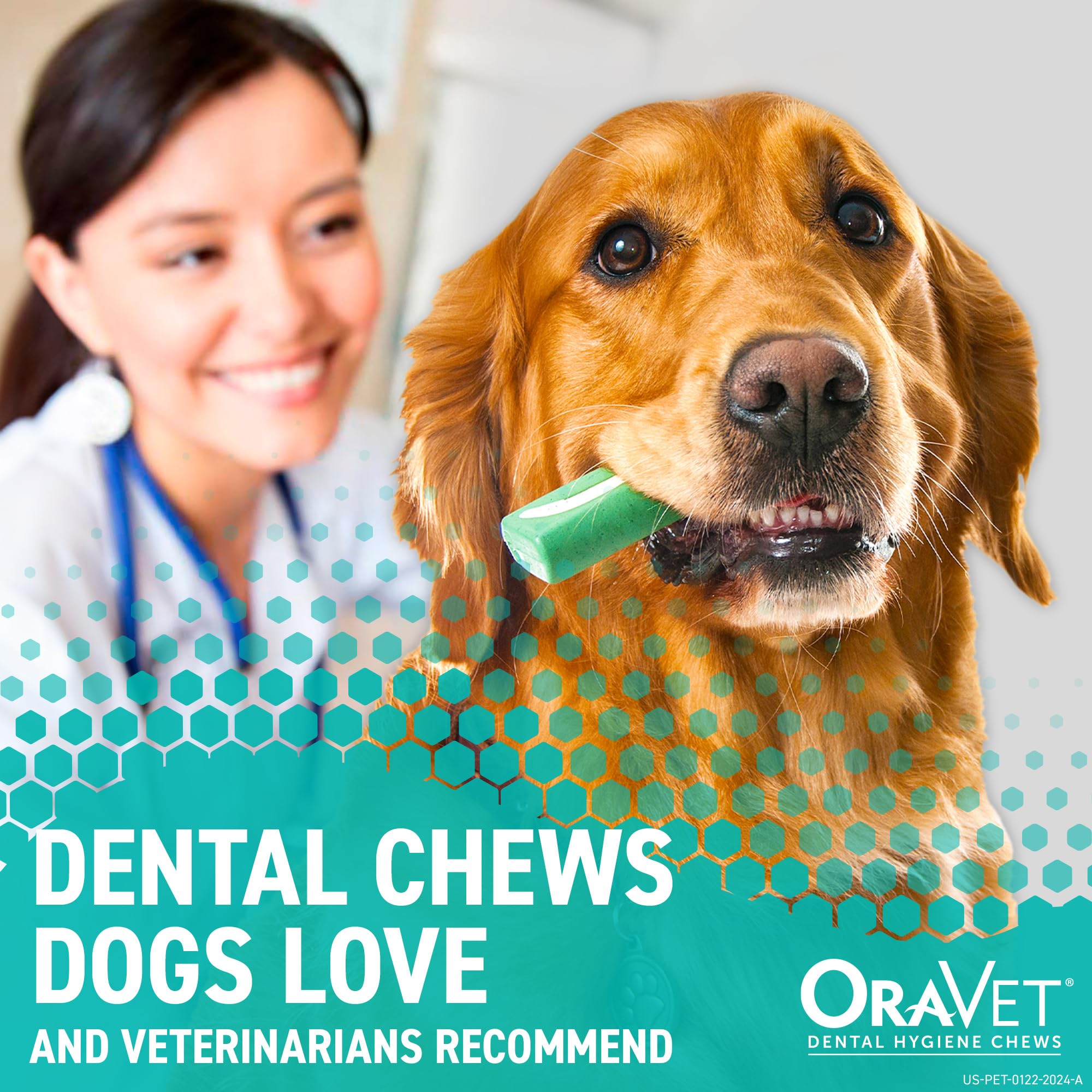 OraVet Dental Chews for Large Dogs, 30 Count, Pink Pouch, Oral Care, Nylon/Rubber, Model 7.10051E+11