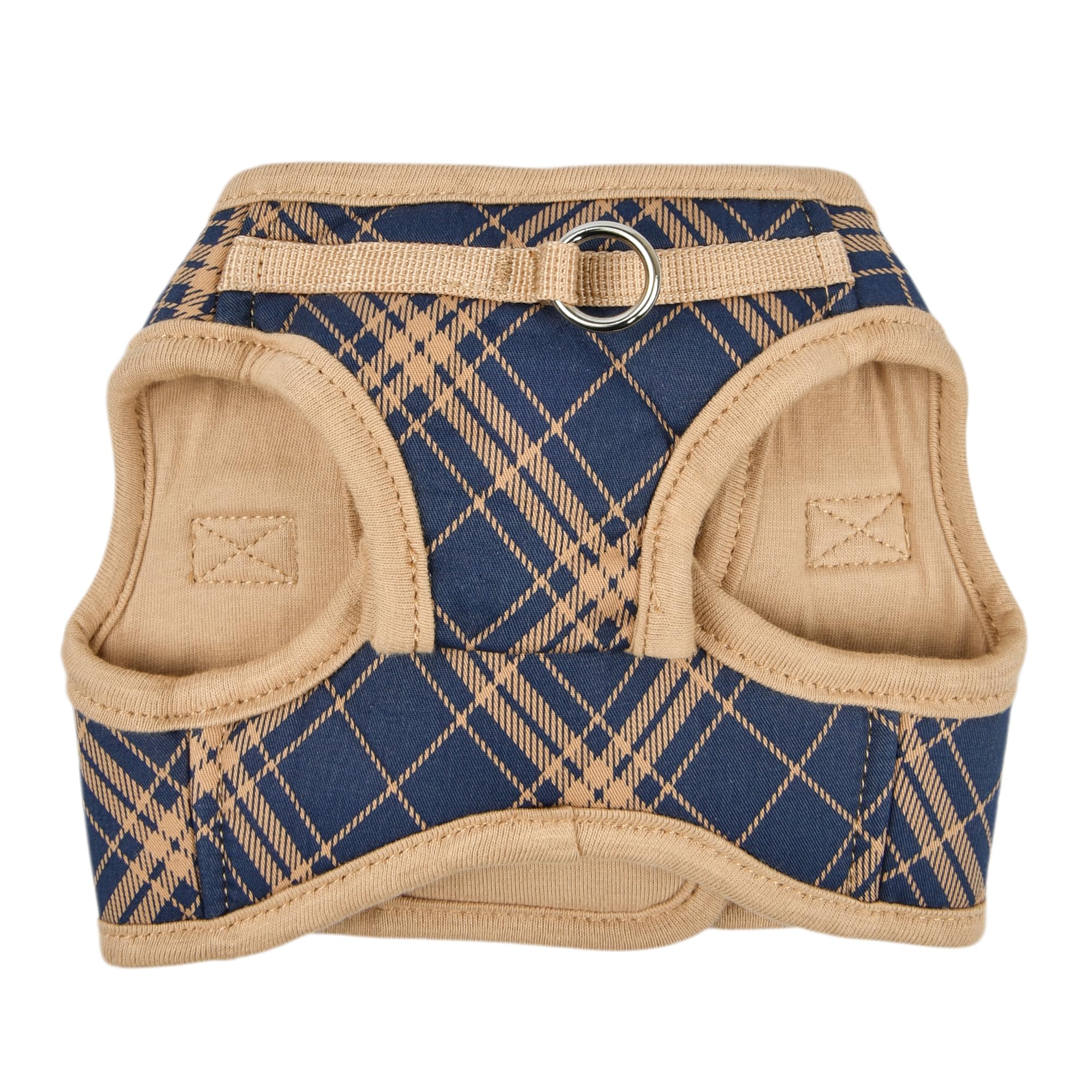 Puppia Corwin Dog Vest Harness B (Step-In) Fashionable Checkered Pattern Spring Summer Harness For Small And Medium Dogs, Navy,