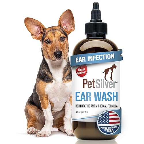 PetSilver Dog Ear Cleaner - Chelated Silver for Yeast & Itchy Relief - 8 fl oz - Made in USA
