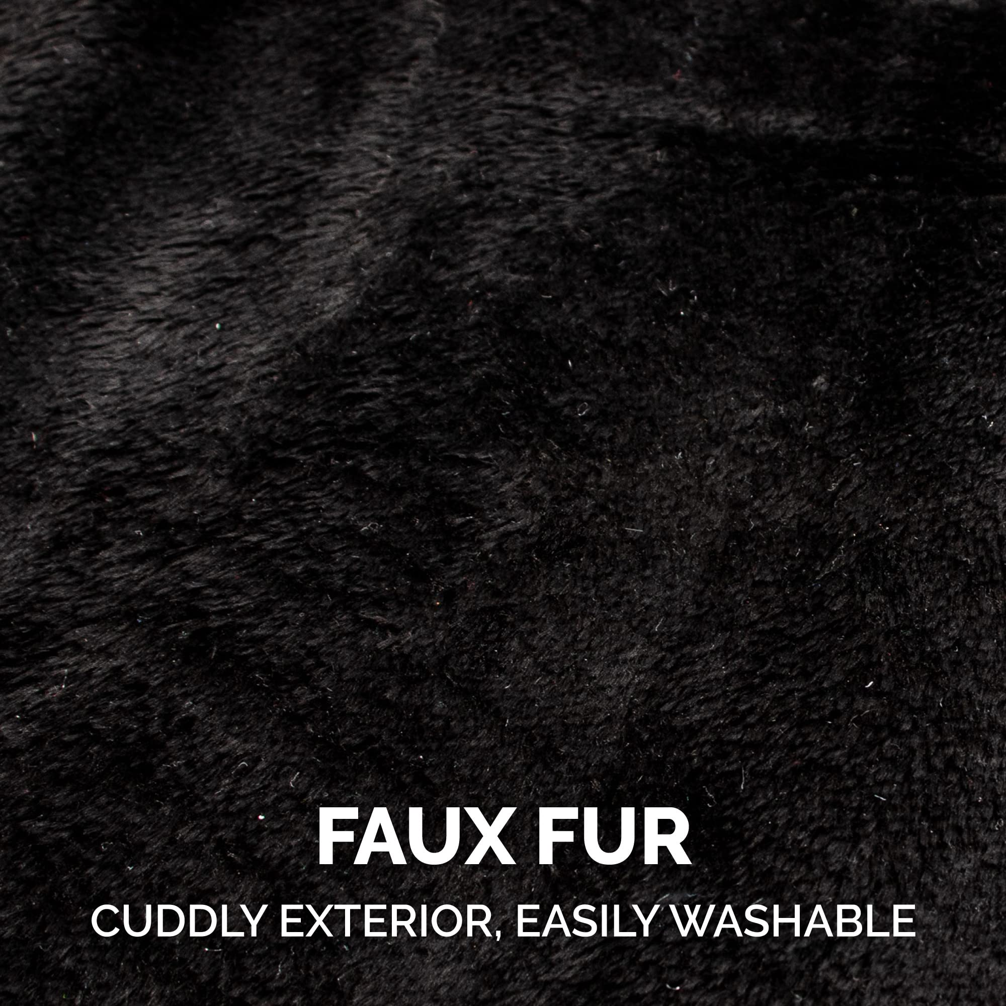 Furhaven Lg-Xl Dog Hat Flex-Fit Black Bat Plush Faux Fur Halloween Costume, Washable - Black, Large To X-Large