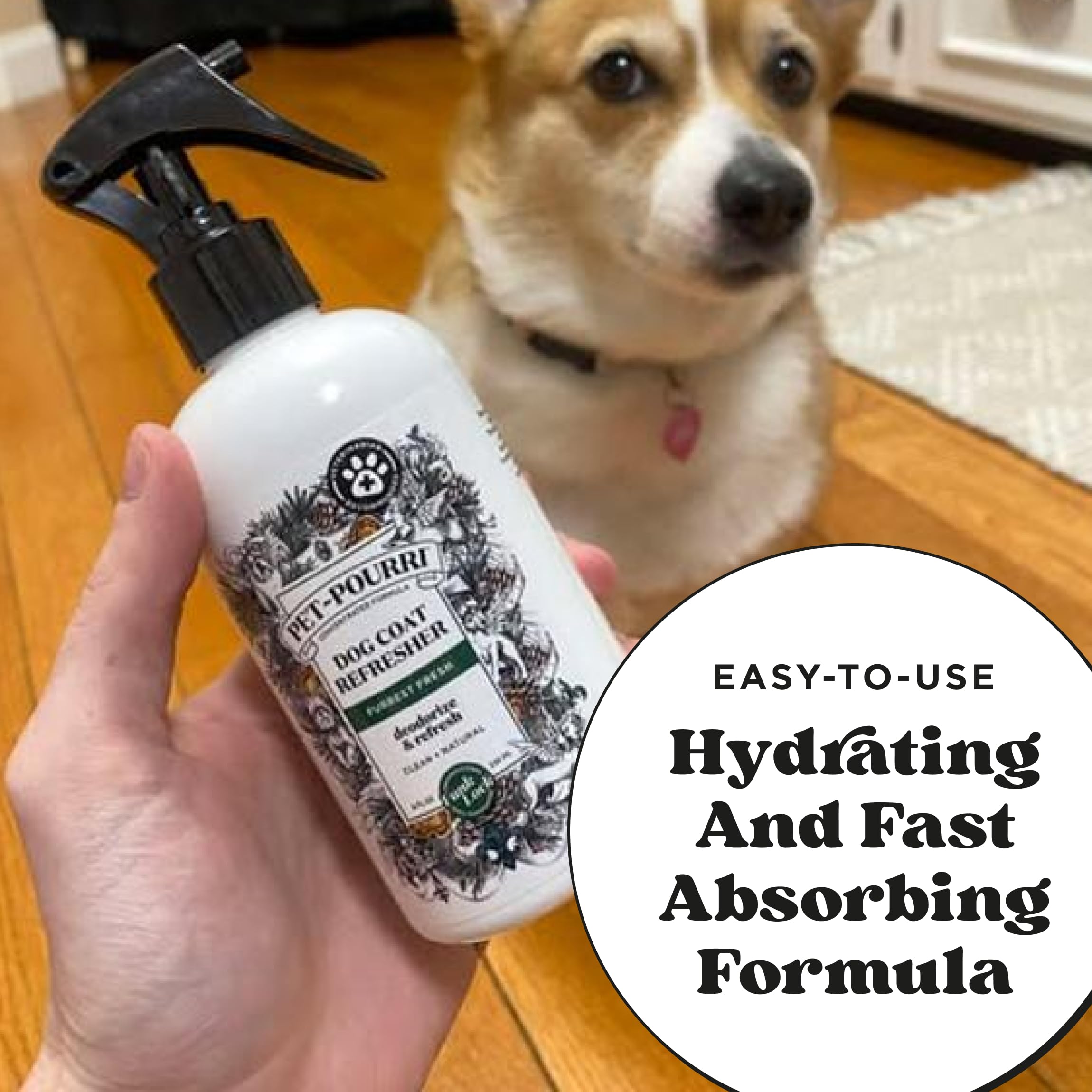 Poo-Pourri Dog Deodorizing Spray, 8 Fl Oz Grooming Perfume, Vet Recommended, Paraben & Sulfate-Free, Fir & Cedarwood Scent