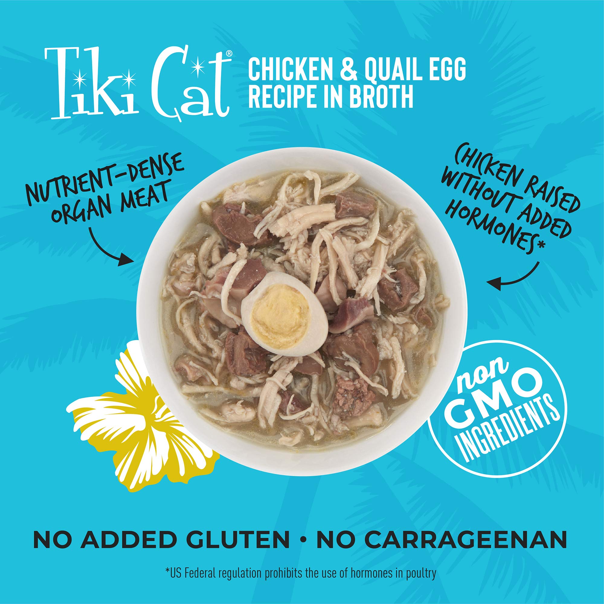 Tiki Cat After Dark, Chicken & Quail Egg, High-Protein and 100% Non-GMO Ingredients, Wet Cat Food for Adult Cats, 5.5 oz. Can (8