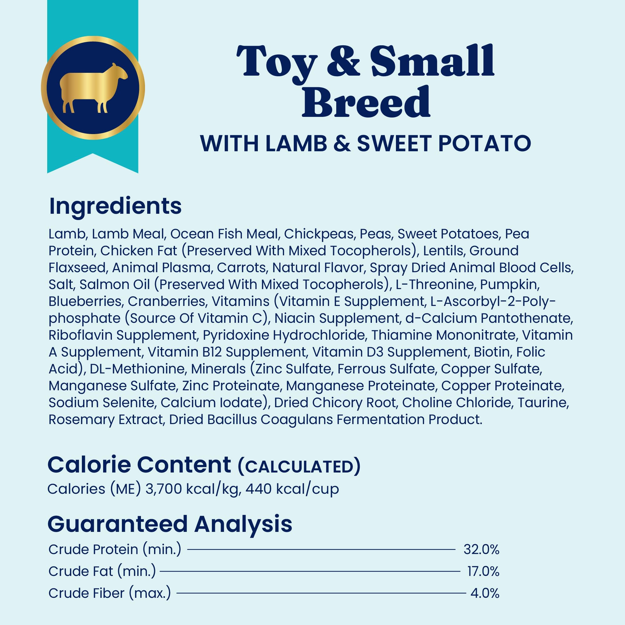 Solid Gold Toy & Small Breed Dry Dog Food Small Bites - Real Lamb, Grain Free, Gluten Free, High Fiber Healthy Kibble w/Probioti