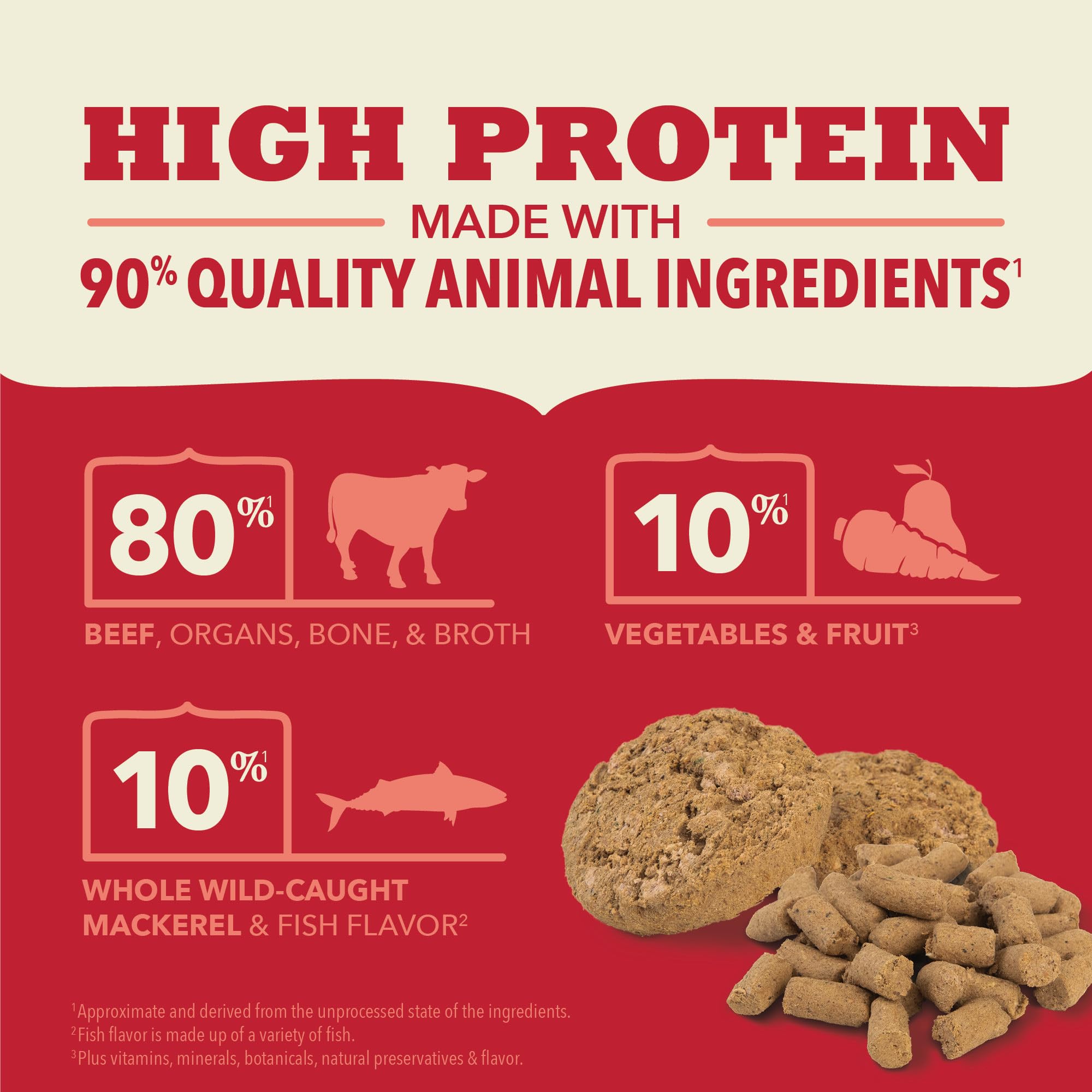 ACANA Grain-Free High Protein Freeze Dried Dog Food & Topper Ranch-Raised Beef Recipe Morsels 8oz Bag