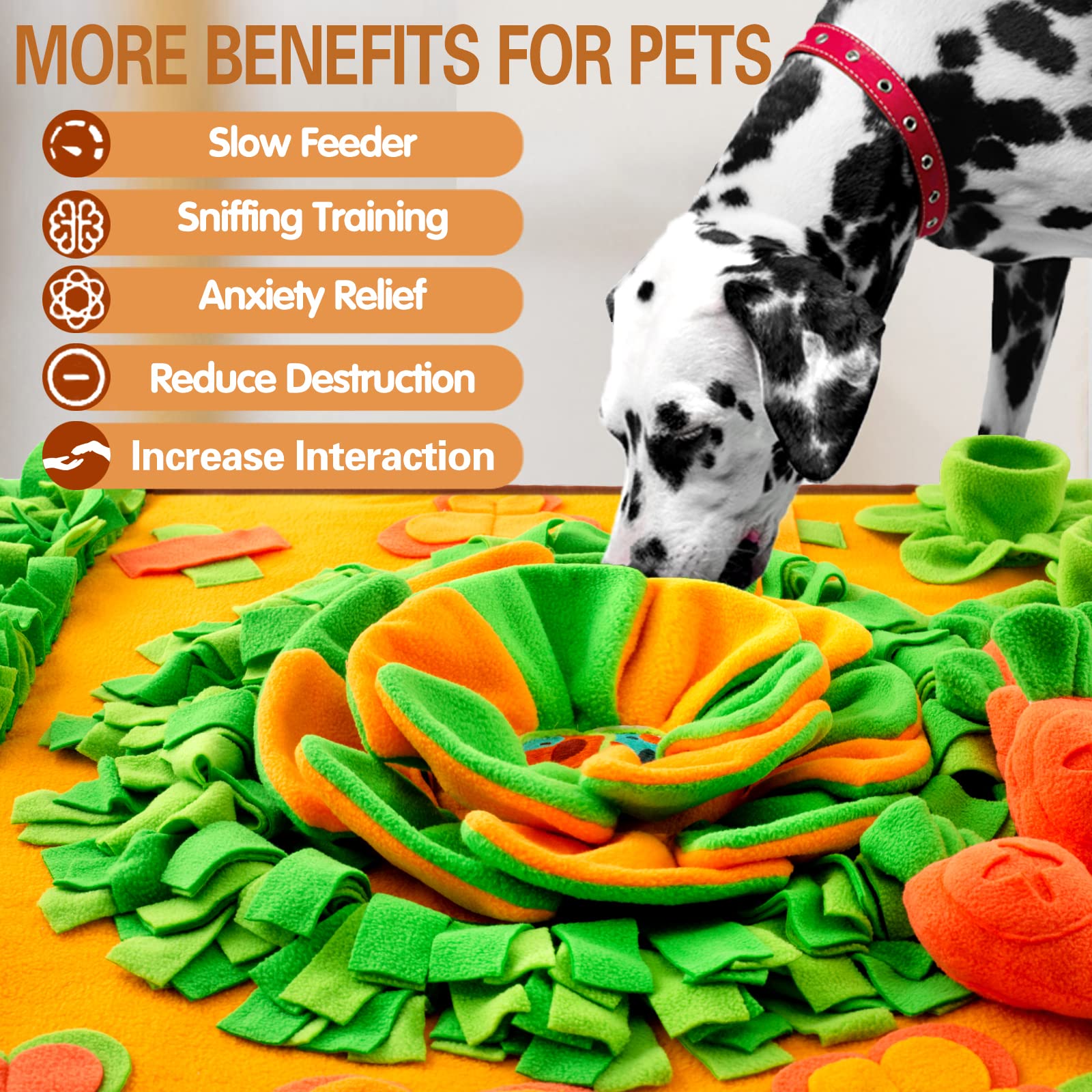 ZMUBB Snuffle Mat for Large Dogs, 40''x27.5'', Portable Interactive Puzzle for Nosework Training and Stress Relief