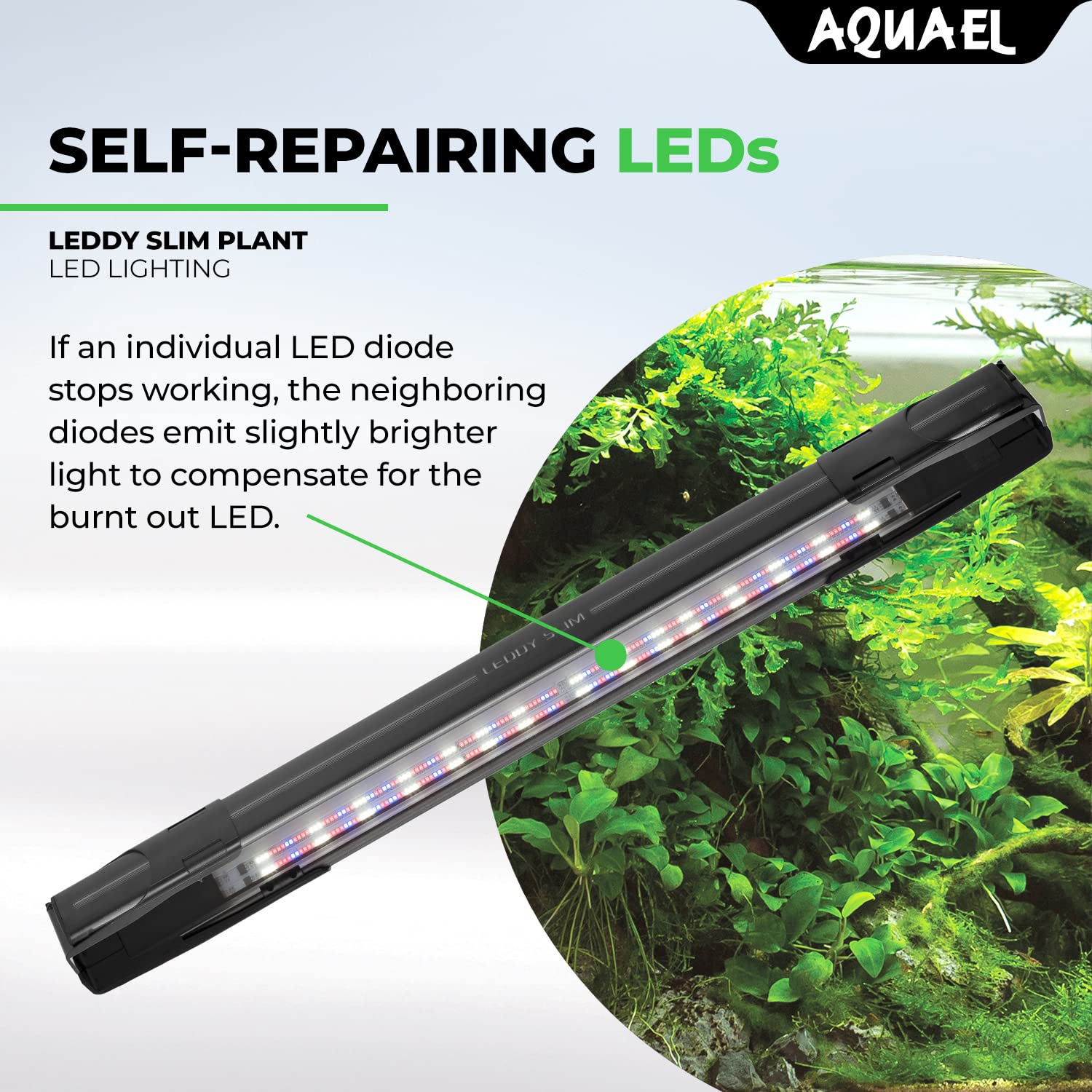 Aquael Leddy Slim Plant Premium Aquarium Light (White, 36W 40'-48')