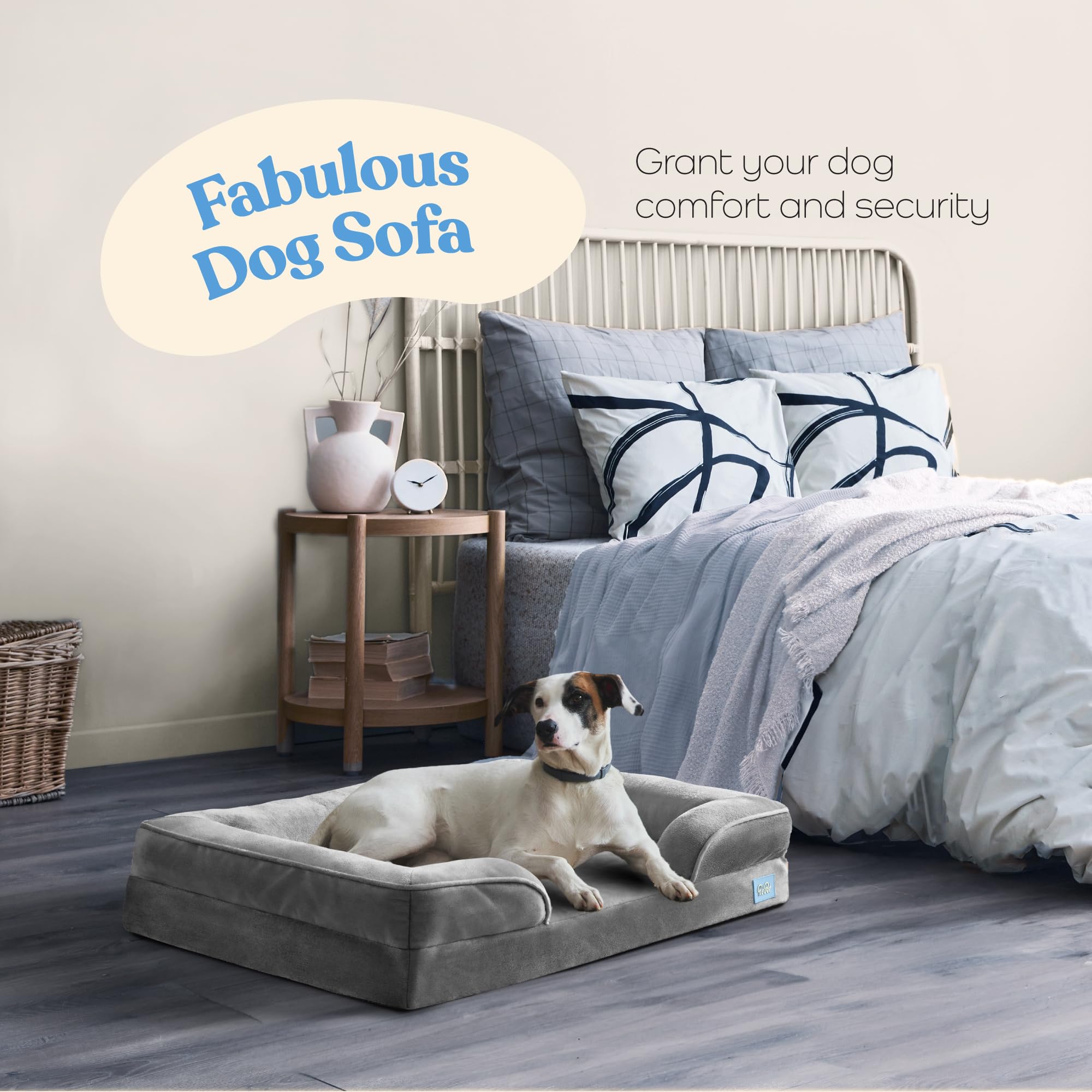 Orthopedic Sofa Dog Bed - Ultra Comfortable Dog Beds For Large Dogs - Breathable & Waterproof Pet Bed- Egg Foam Sofa Bed With Extra Head And Neck Support - Removable Washable Cover & Nonslip Bottom.