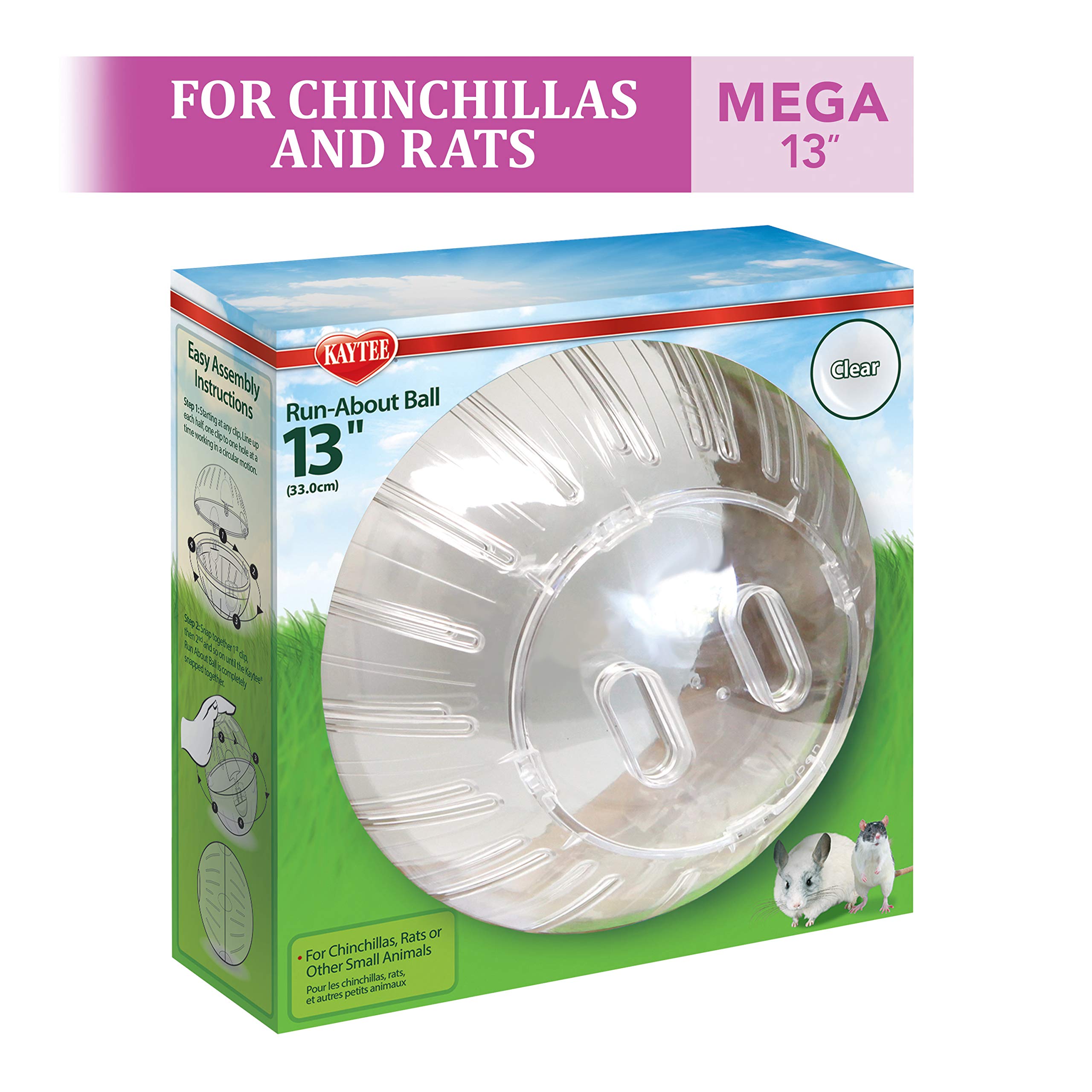 Kaytee 13 Clear Run-About Exercise Ball For Pet Rats & Chinchillas