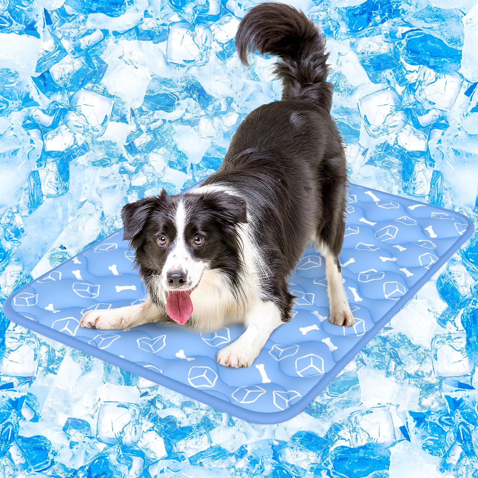 Rywell Dog Cooling Mat 2.0, 36 * 27 Thicken Cooling Mat for Large Dog, Internal Waterproof& Endothermic Color Changing Arc-Chill