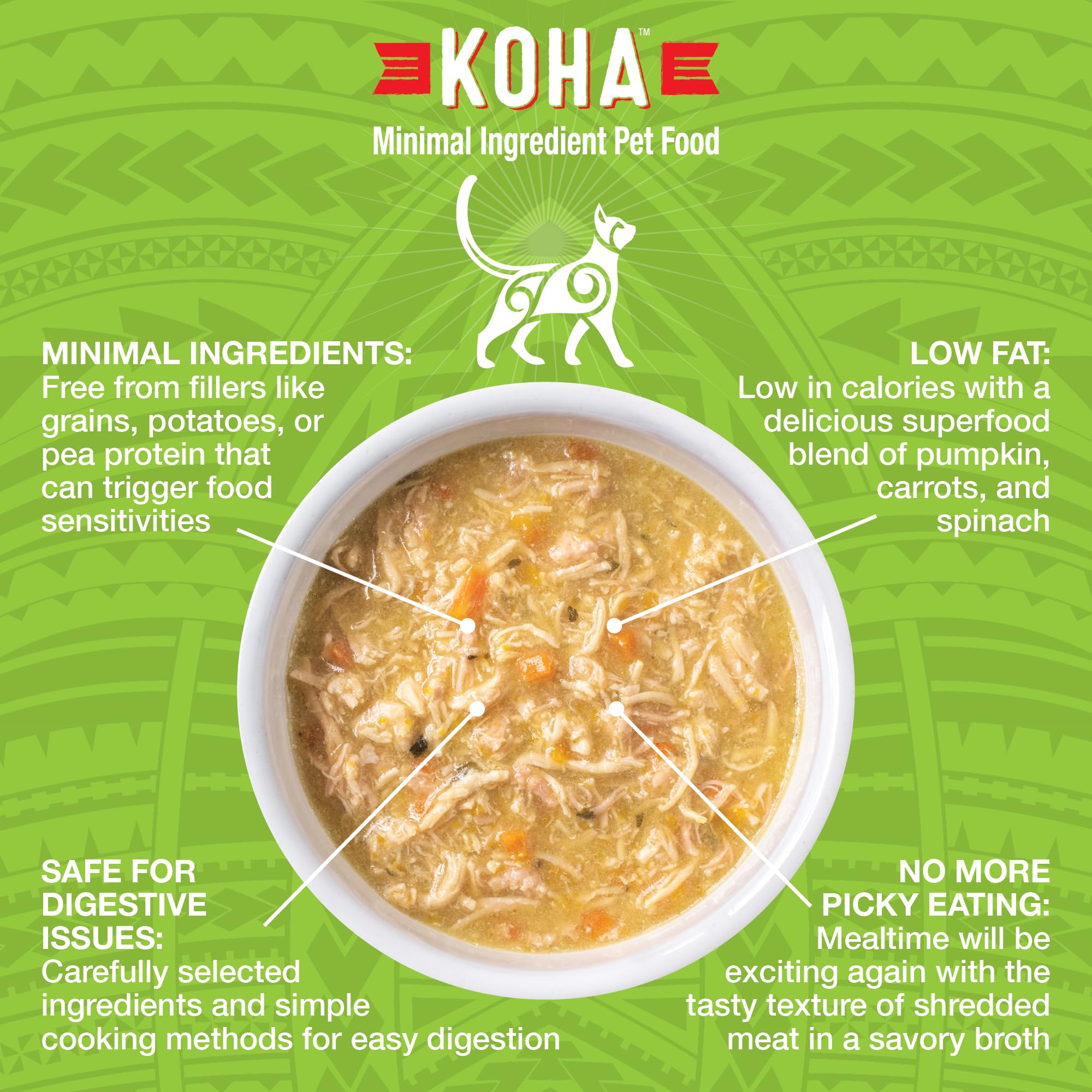 KOHA Pure Shreds Chicken and Duck Entr  e for Cats, High Protein Wet Cat Food, 5.5oz Cans (Pack of 12)