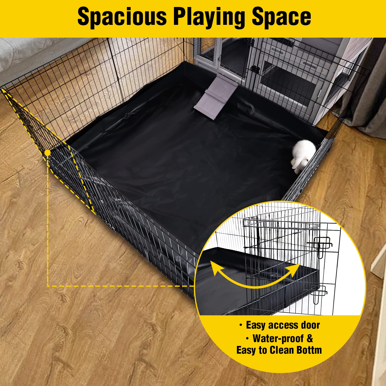 Aivituvin Pet Playpen, Small Animal Cage, Exercise Pen and Enclosure with Waterproof Floor Mat and Door- Package is Extension Pl