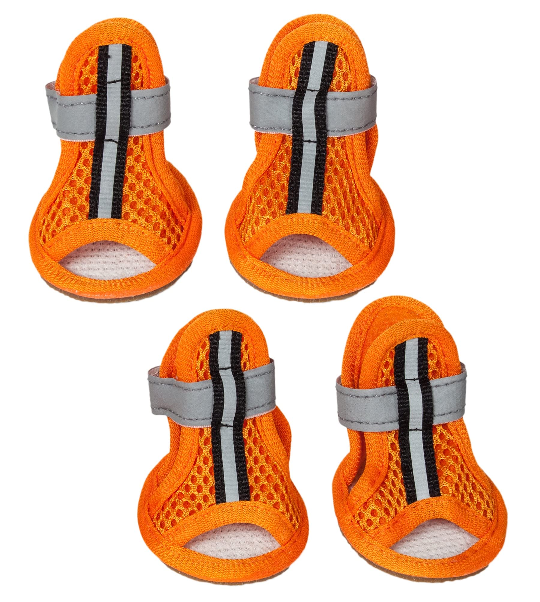Pet Life Sportysupportive Reflective Mesh Dog Sandals  Waterproof Summer Dog Shoes  Set Of 4 Pet Sandals
