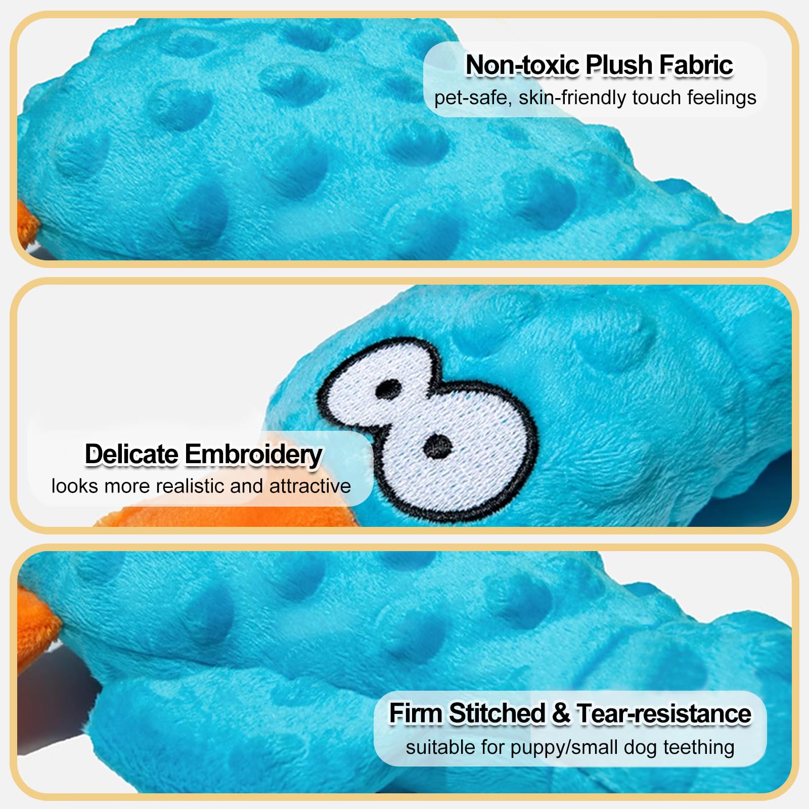 Adpartner Plush Squeaky Dog Toys, 2 Pack Squeak Duck Stuffed Squeaky Toys For Small, Medium Dogs To Keep Them Busy, Interactive