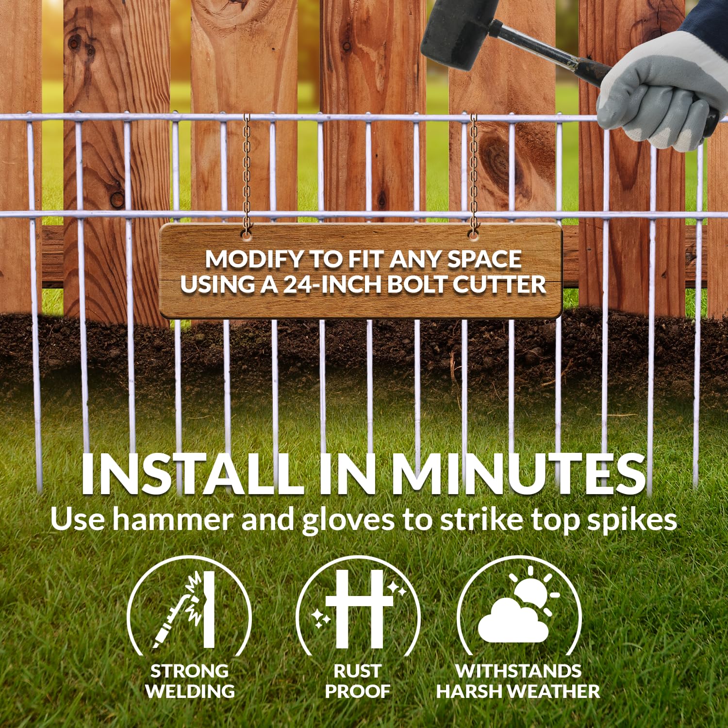 Dig Defence 2 Pack, 24   (L) x 15   (H) Original Animal Barrier Fence - X-Large No Dig Fence for Dogs & Rabbits, Durable Outdoor