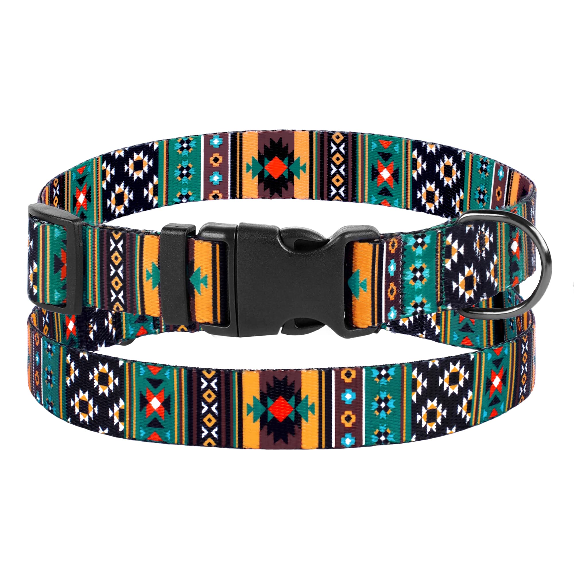 Southwest Dog Collar Tribal Pattern Adjustable Puppy Pet Collars For Small Medium Large Dogs Aztec Print (Tribal, Neck Fit 10'-13')