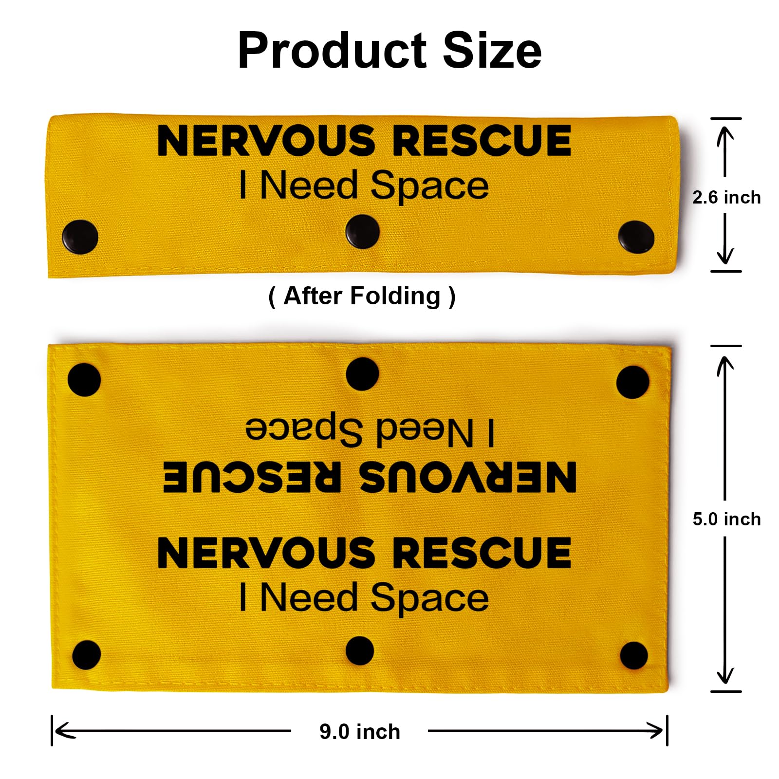 Yrovwenq Nervous Rescue Sleeve - Yellow Funny Dog Leash Wrap For Dogs With I Need Space Nervous Rescue Warning
