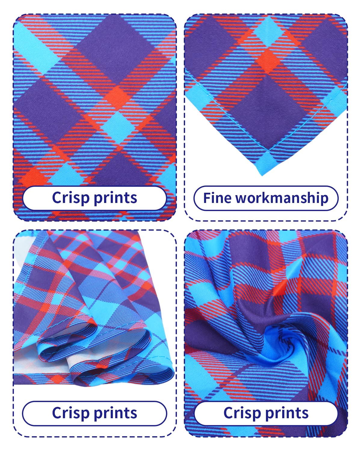 Pet Show 15 Pack Plaid Dog Bandanas Bulk Large Medium Small 3 Mixed Sizes Classic Dogs Head Scarves Puppy Triangle Bibs Kerchief