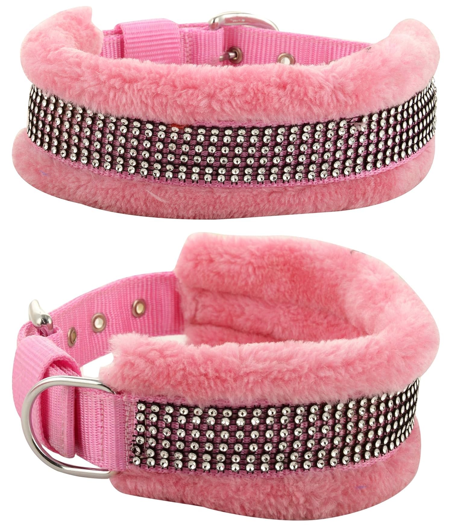 Soft Fur Padded Puppy Dog & Cat Collar | Adjustable Lightweight Nylon Pet Collar | Comfortable AntiChafing | Best For Small Dog