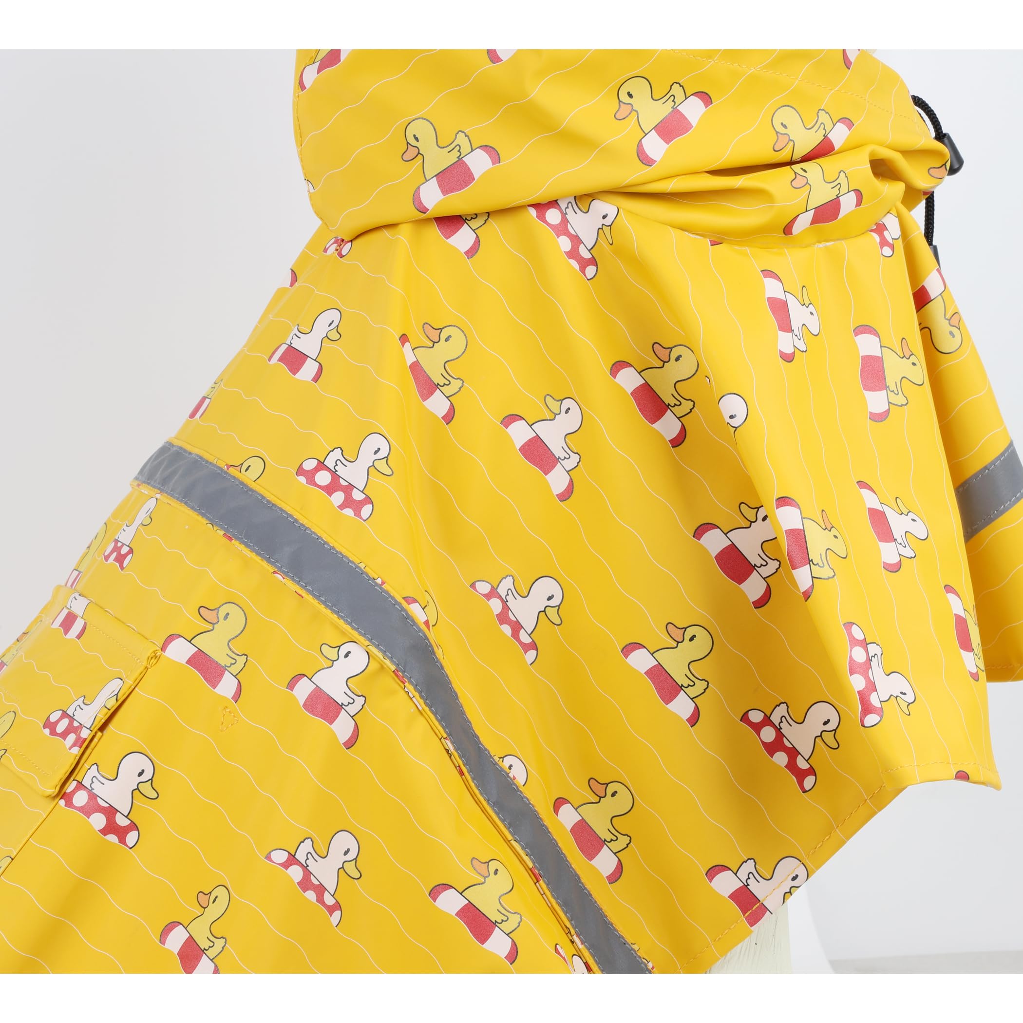 Hapee Dog Raincoats For Large Dogs With Reflective Strip Hoodie,Rain Poncho Jacket For Dogs (E5-Yellow River, Xl(Back Length 24'