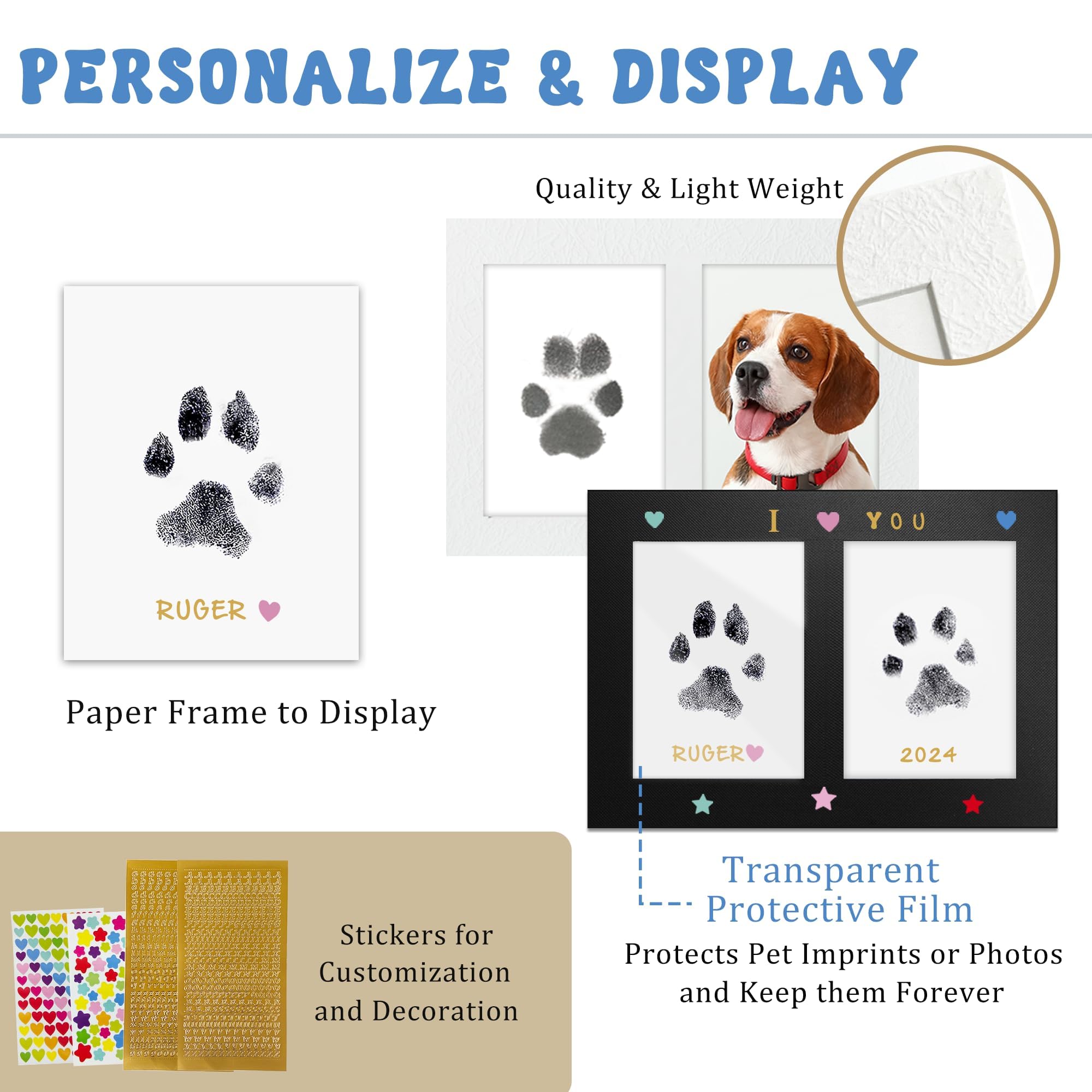Mypawlets Inkless Pet Paw Print Kit,Clean Touch Ink Pad For Dog Paw Prints,Mess-Free Paw Print Stamp Pad For Dogs Cats,Dog Nose