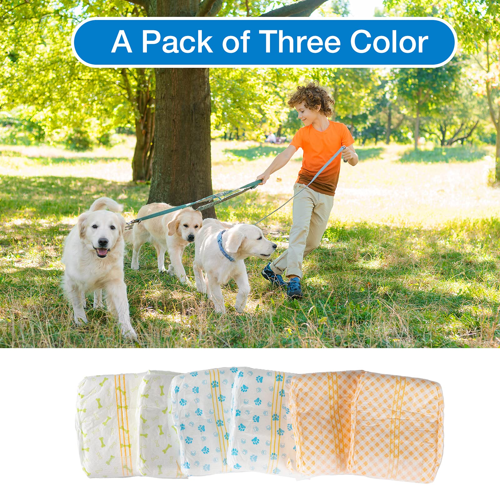 Pet Soft Disposable Male Dog Wraps - Dog Diapers For Male Dogs, Puppy Diapers With Wetness Indicator 48 Counts Xsmall