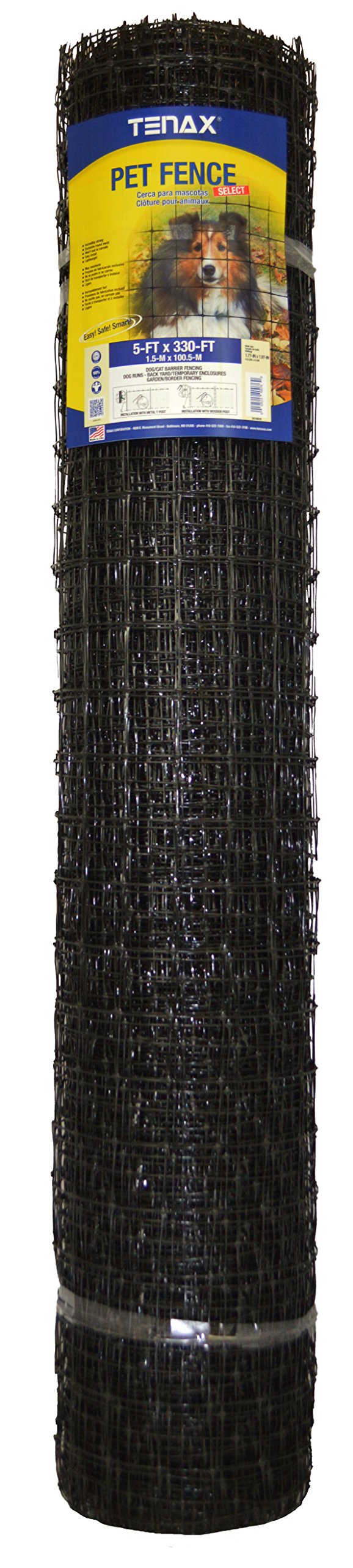 Tenax 2A140076 Pet Fence, 5' X 330', Black