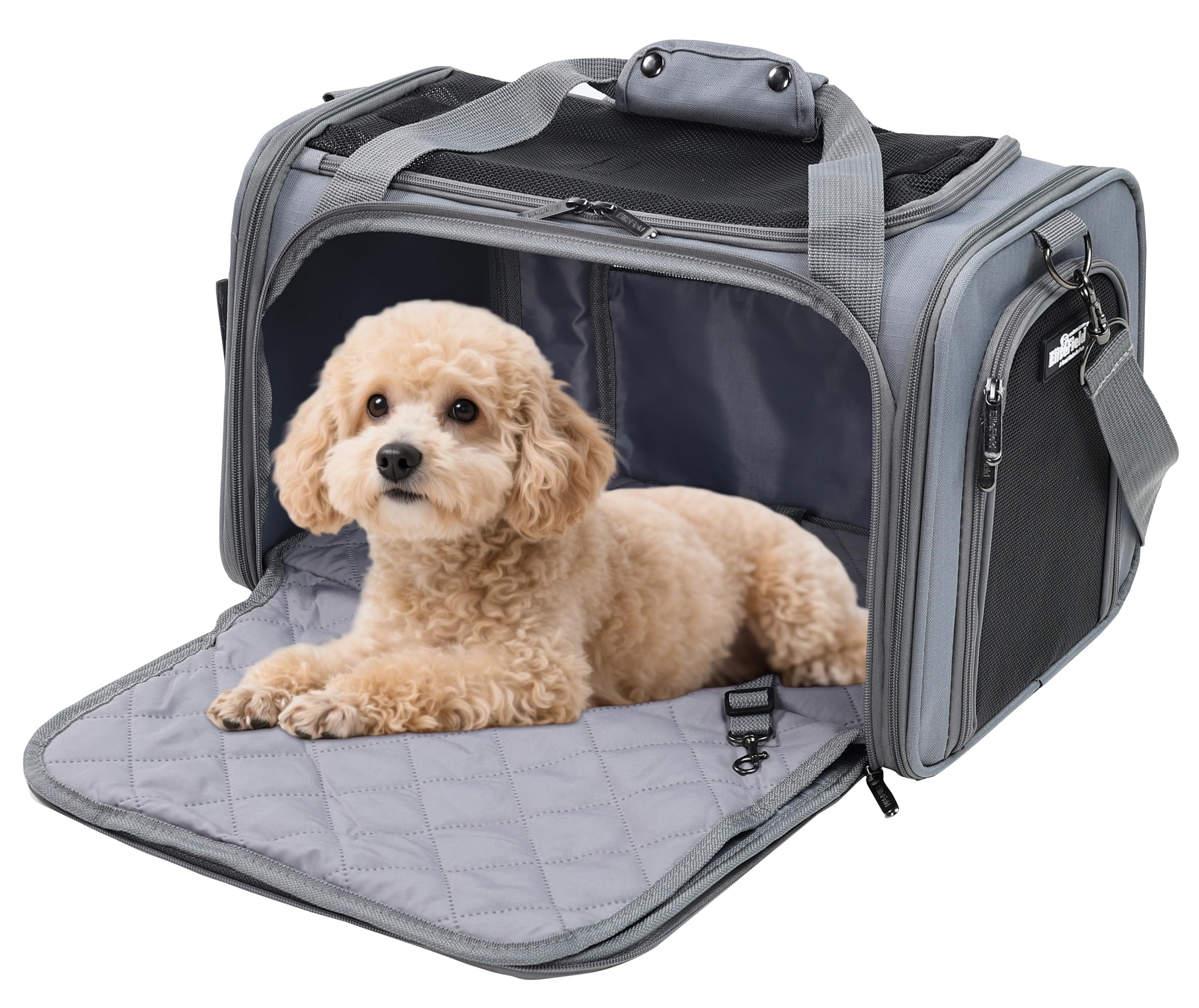 EliteField Deluxe Soft-Sided Pet Carrier (3 Year Warranty, Airline Approved), Travel Bag for Dogs, Cats & Small Pets, with Expan