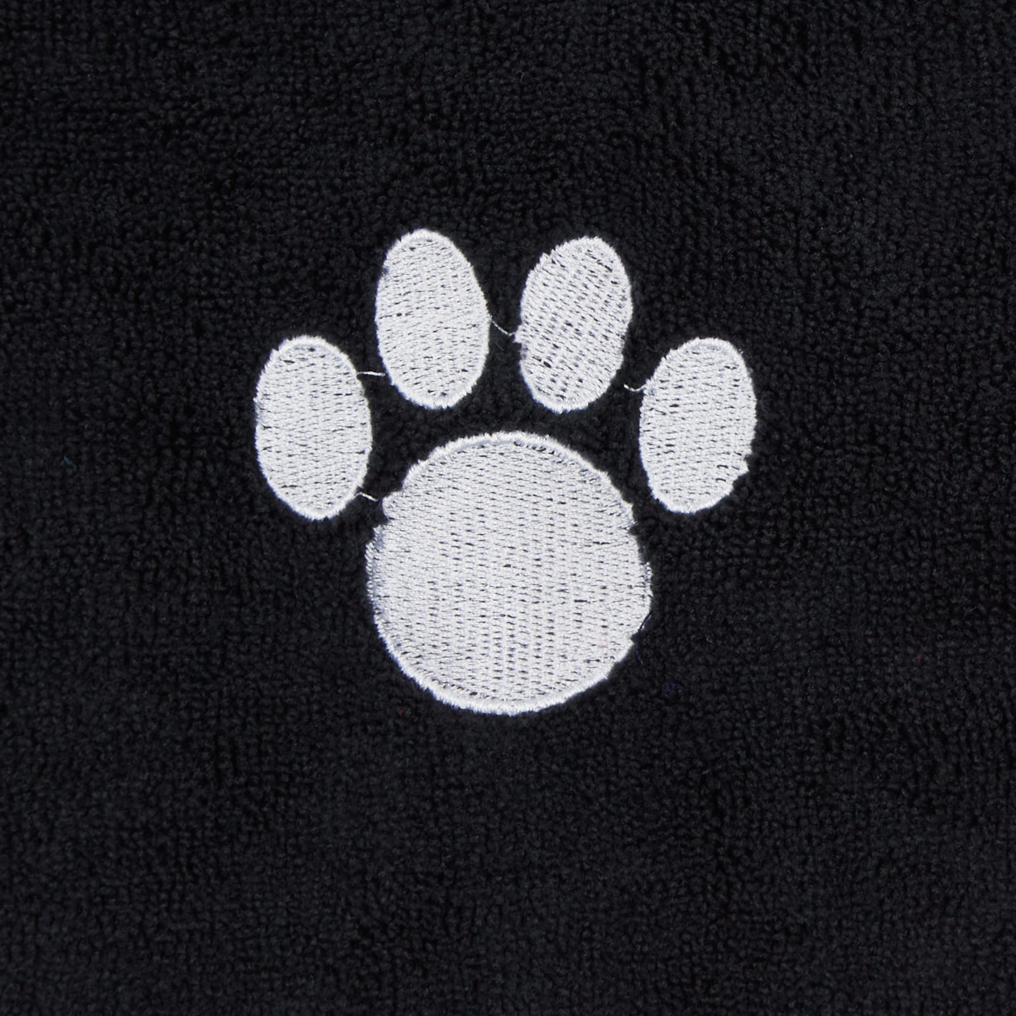 Bone Dry Pet Grooming Towel Collection Embroidered Absorbent Microfiber Drying Set, 15x30, Black, 3 Count
