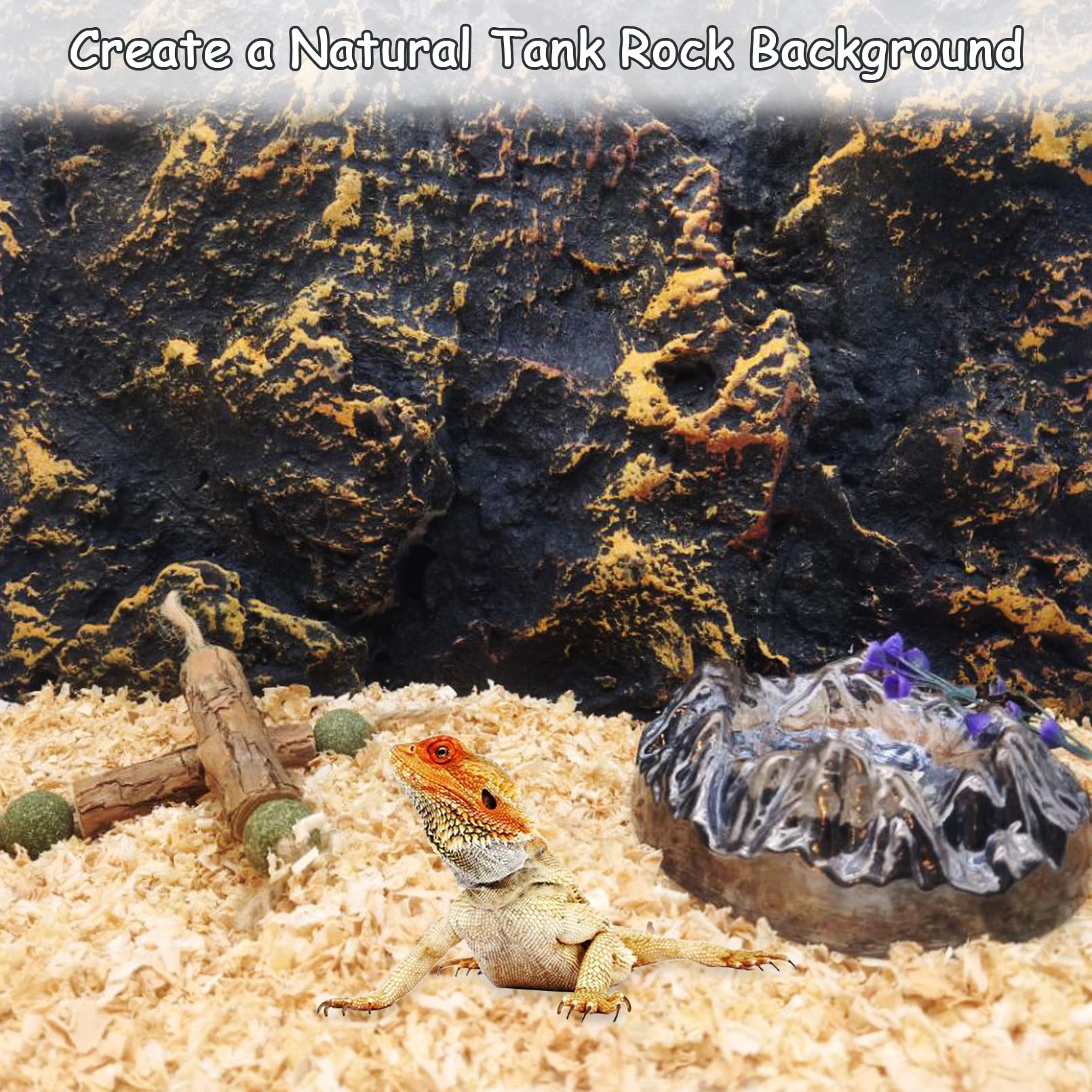Tfwadmx Rock Terrarium Background 3D Reptile Tank Background Board Amphibian Stereo Backdrop Wall Snake Habitat Decor For Lizard