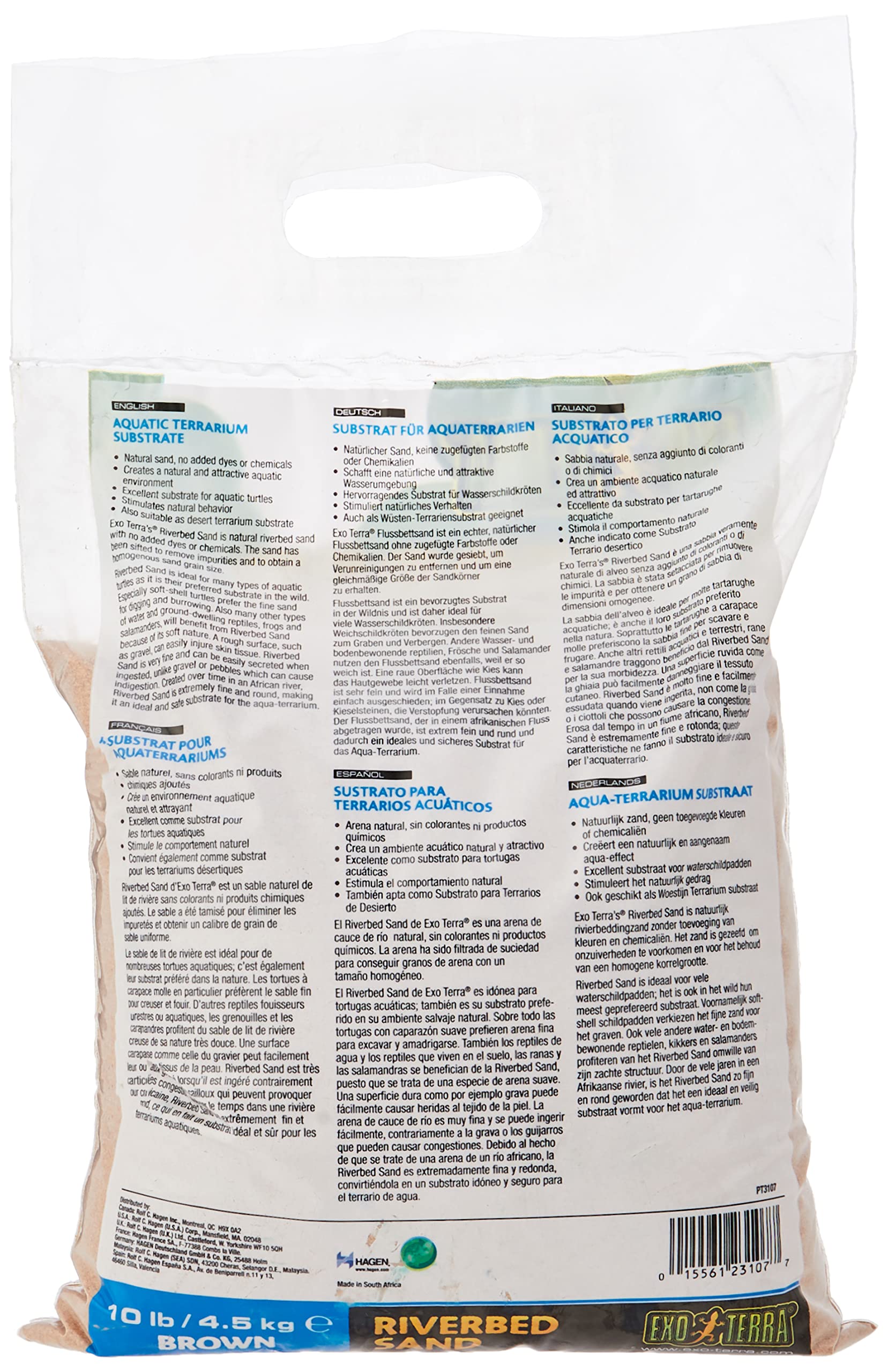 Exo Terra Riverbed Sand, 10-Pounds - Real Riverbed Sand With No Added Dyes Or Chemicals