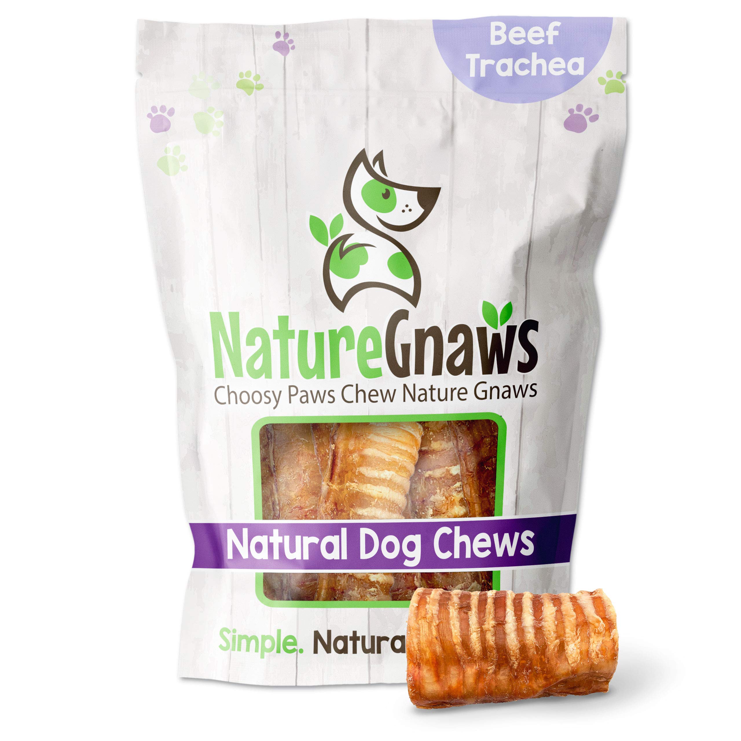 Nature Gnaws Beef Trachea Chews for Dogs 3 (12 Count) - Long Lasting Natural Crunchy Dog Chew Bones - Rawhide Free