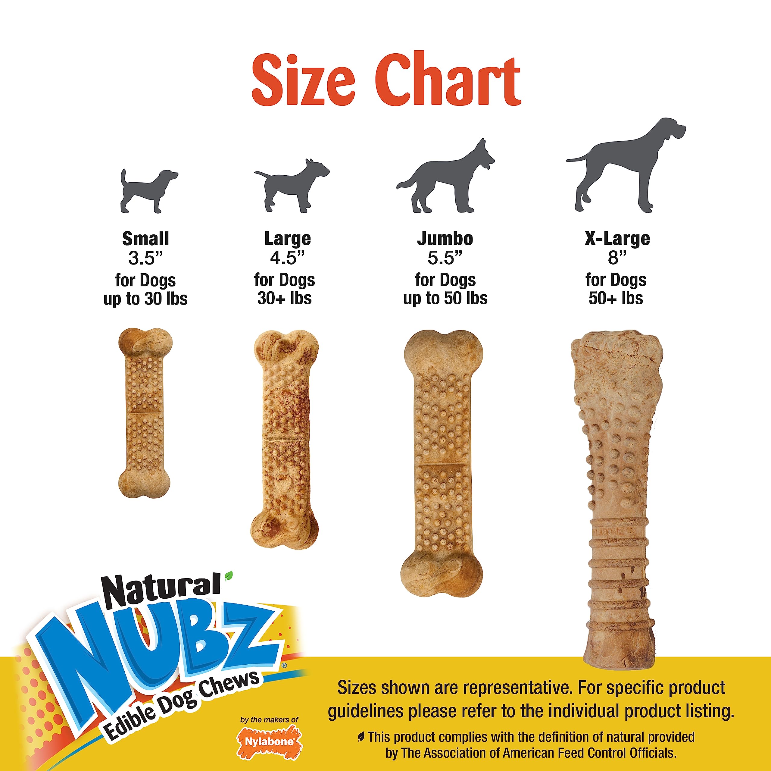 Nylabone Nubz Chicken Dog Treats I All Natural Edible Chew Treats for Dogs l Made in USA l 18 Pack Large - Up to 50 lbs.