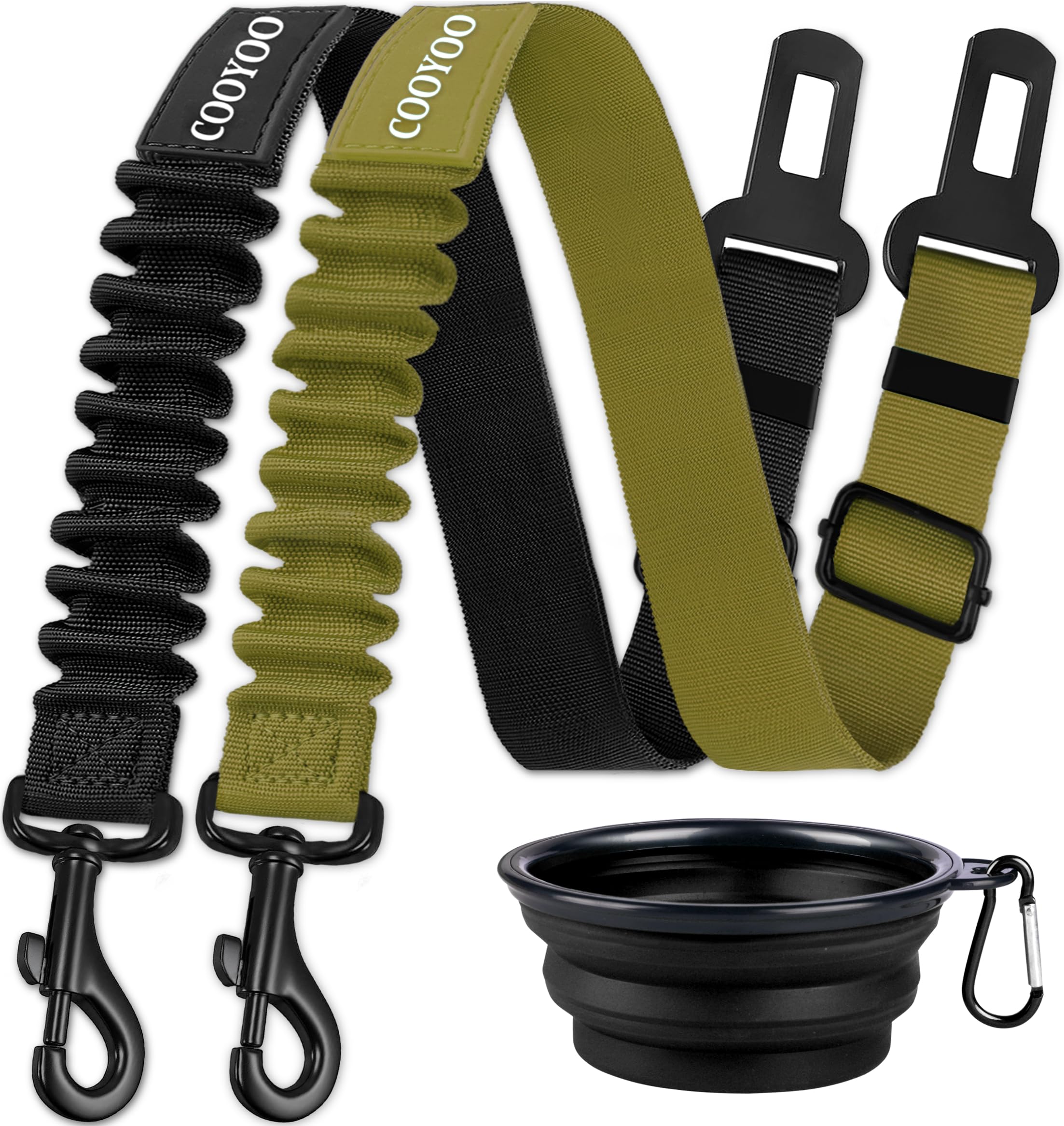 Cooyoo Dog Seat Belt,3 Piece Set Retractable Dog Car Seatbelts Adjustable Pet Seat Belt For Vehicle Nylon Pet Safety Seat Belts
