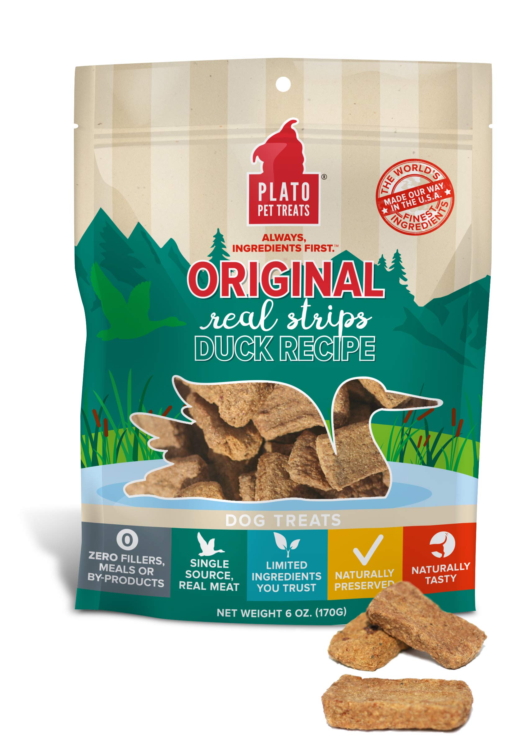 Plato Dog Strips Duck 18Oz