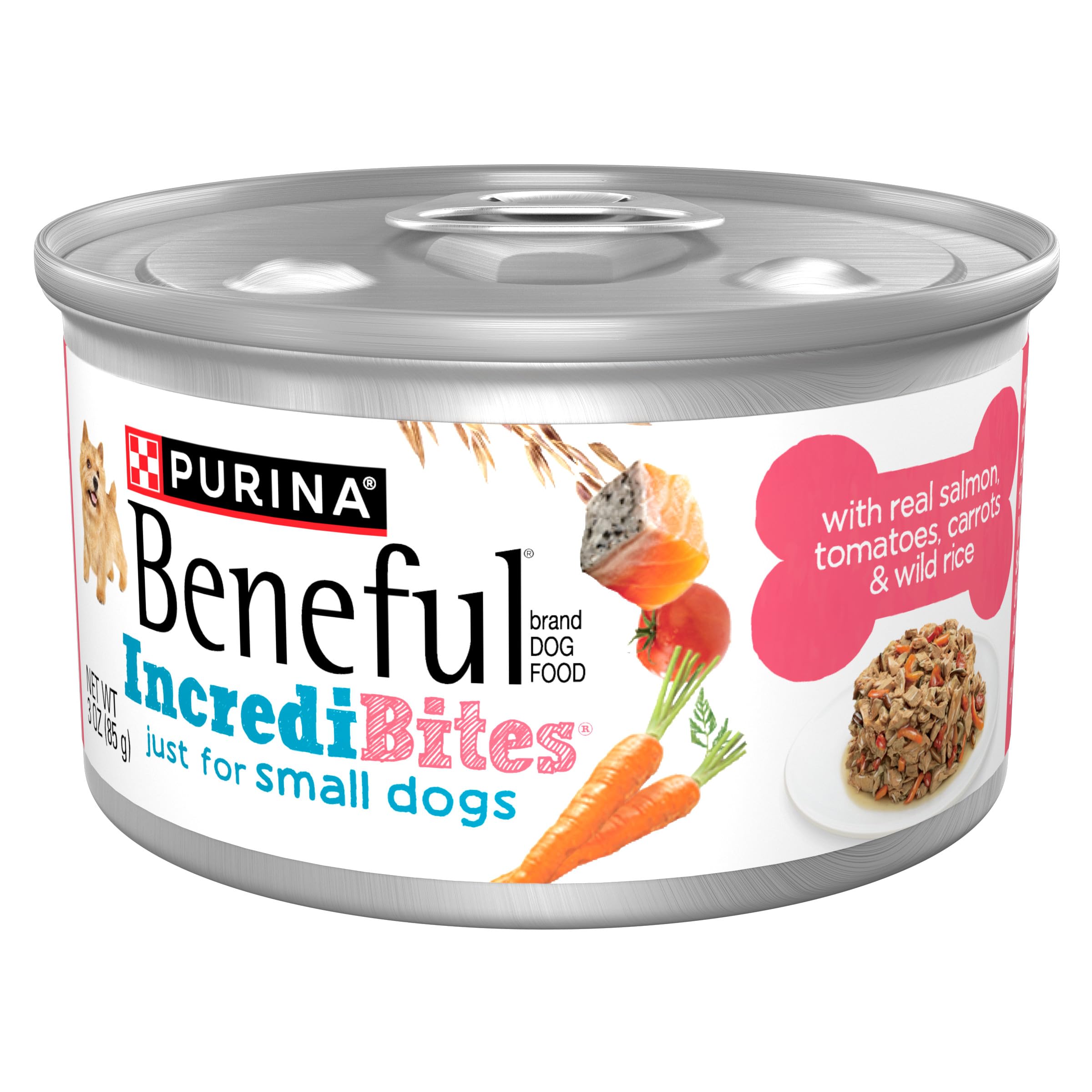 Beneful Purina Small Breed High Protein Wet Dog Food, with Gravy, Incredibites with Real Salmon - (Pack of 12) 3 oz. Cans