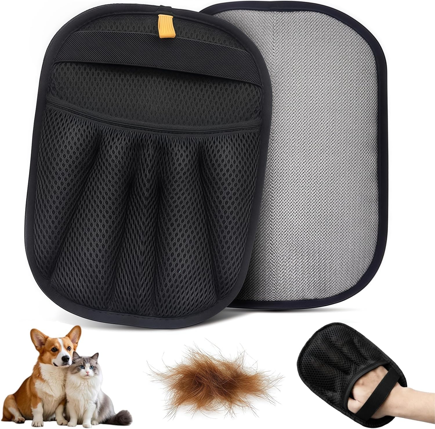 Jicoot Pet Hair Removal Glove For Cats & Dogs  2025 Upgraded FiveFinger Electrostatic Grooming Gloves, Reusable Pet Hair Remov