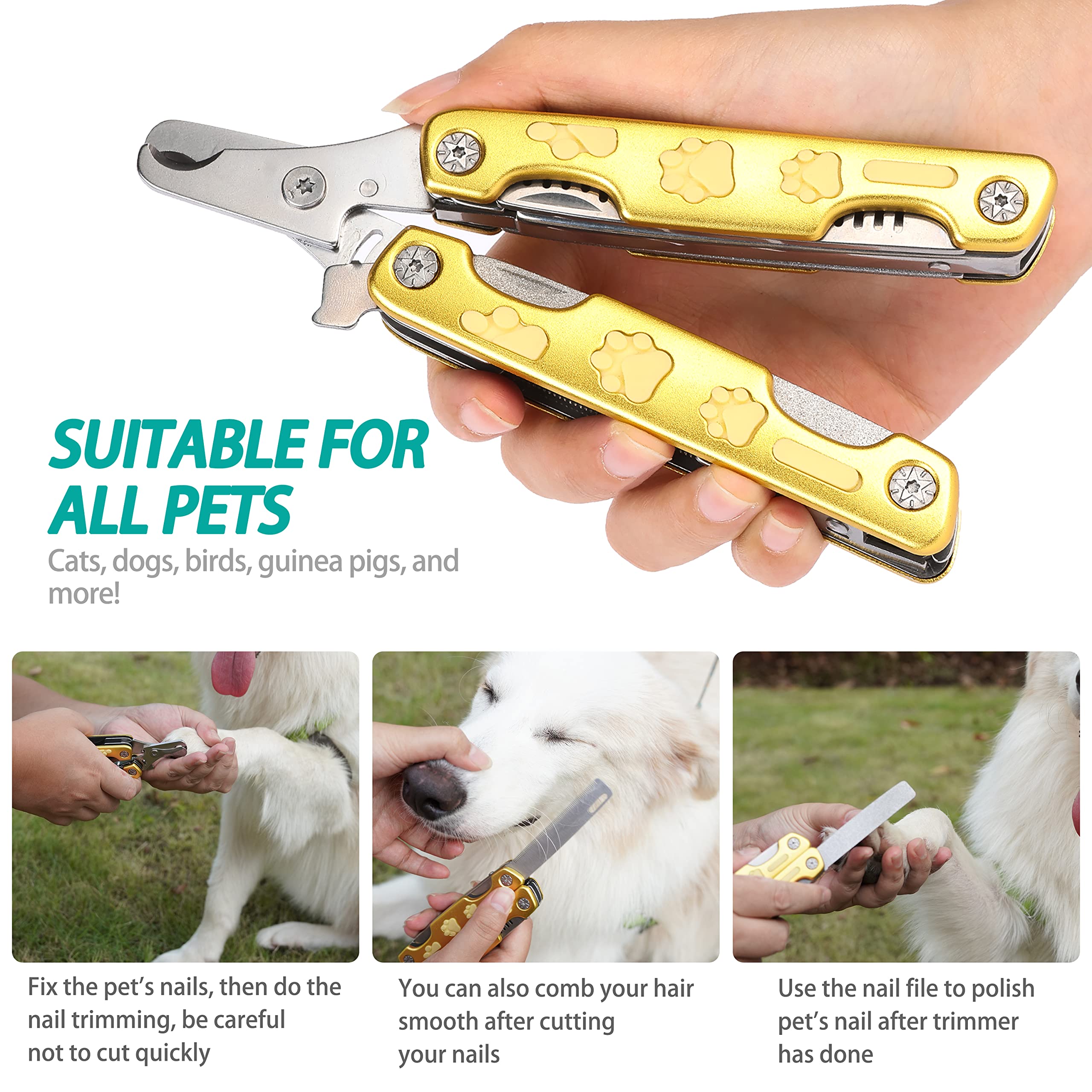 Heavy Duty Dog Nail Clippers For Thick Nail ?Cut Nails Like Butter?, Quite Sharp Pet Nail Clippers For Large Dogs, Easy & Safe D