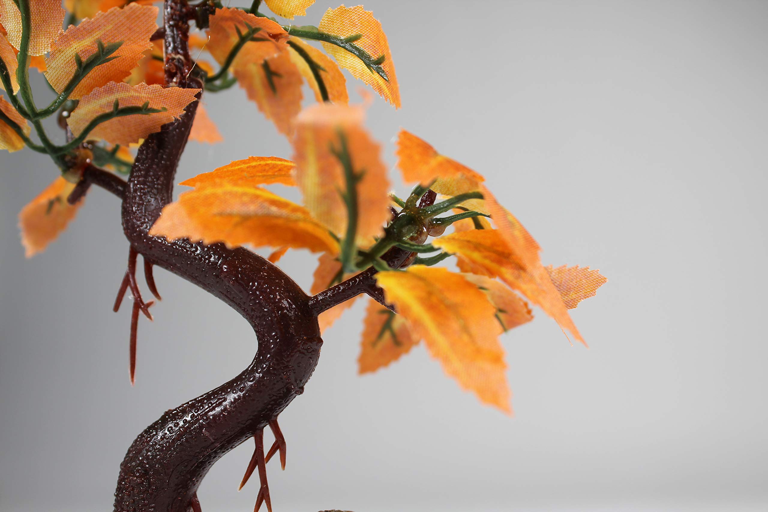 Penn-Plax Deco-Replicas Bonsai Tree Aquarium Decoration – Orange – Safe For Freshwater And Saltwater Fish Tanks – 8” Height