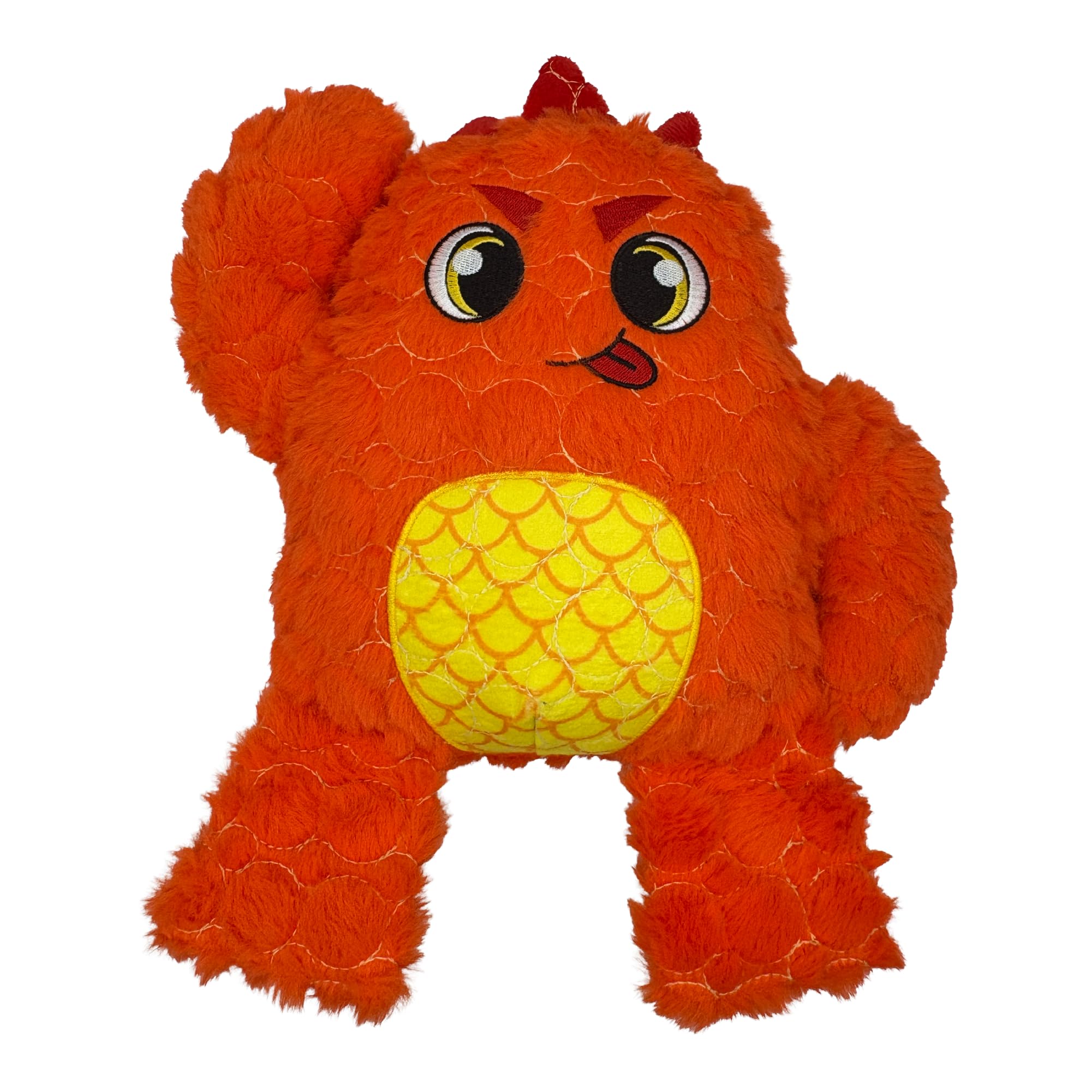 Bite Force Dog Toy - Large Durable & Strong Plush Orange Monster Dog Toy, Kevlar-Reinforced for Aggressive Chewers