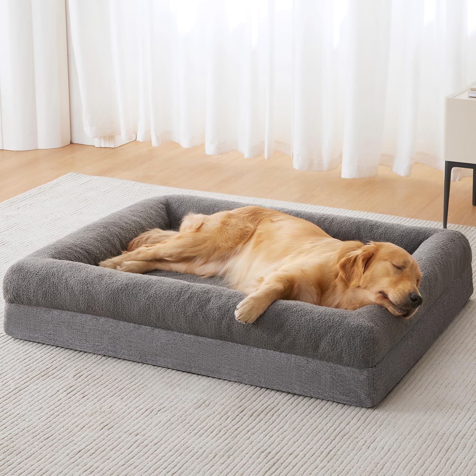Rrpethome Washable Dog Beds Large Sized Dog Couch, Extra Large Orthopedic Dogs Beds With Removable Cover, Waterproof Pet Bed Wit