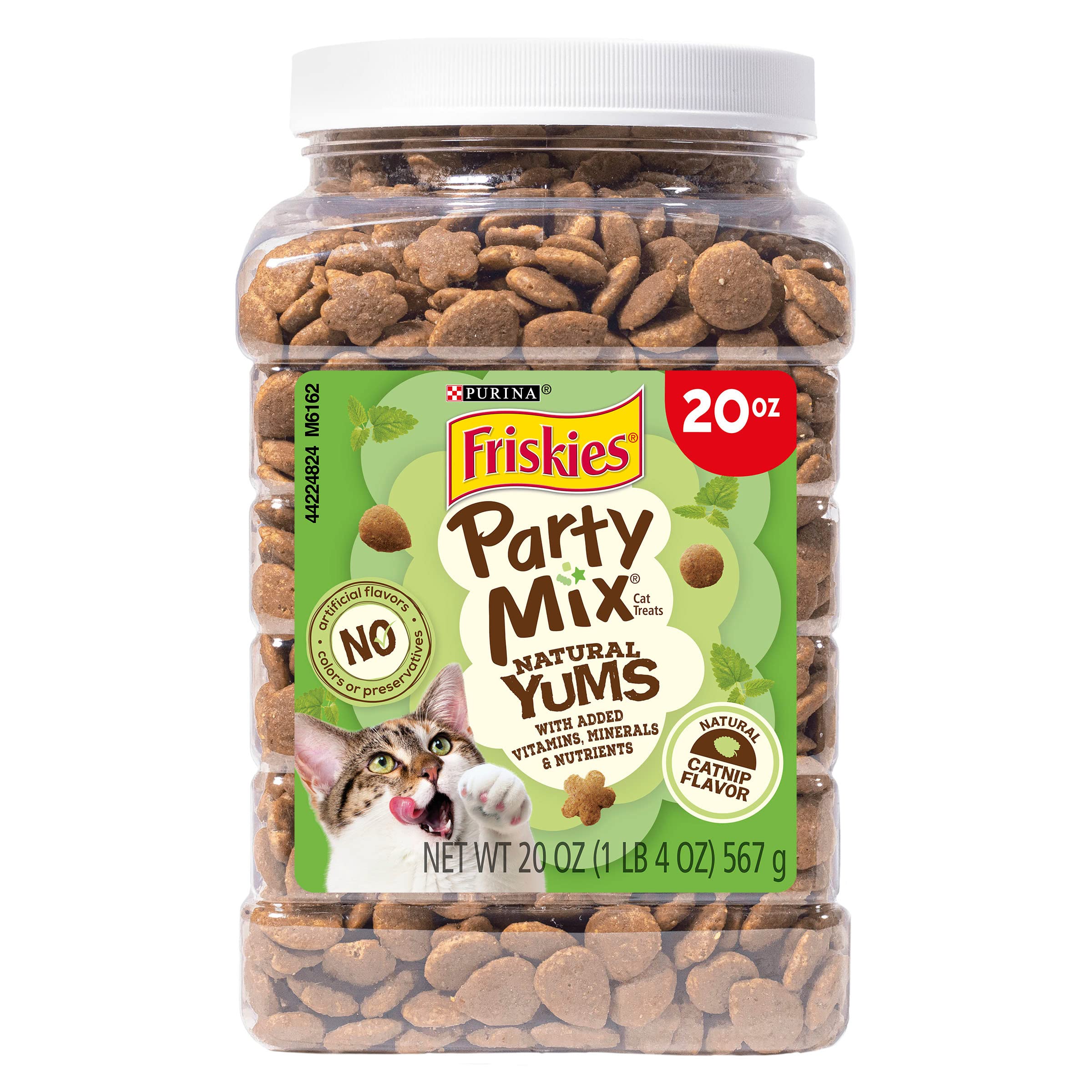Purina Friskies Made in USA Facilities, Natural Cat Treats, Party Mix Natural Yums Catnip Flavor - 20 Ounce (Pack of 1)