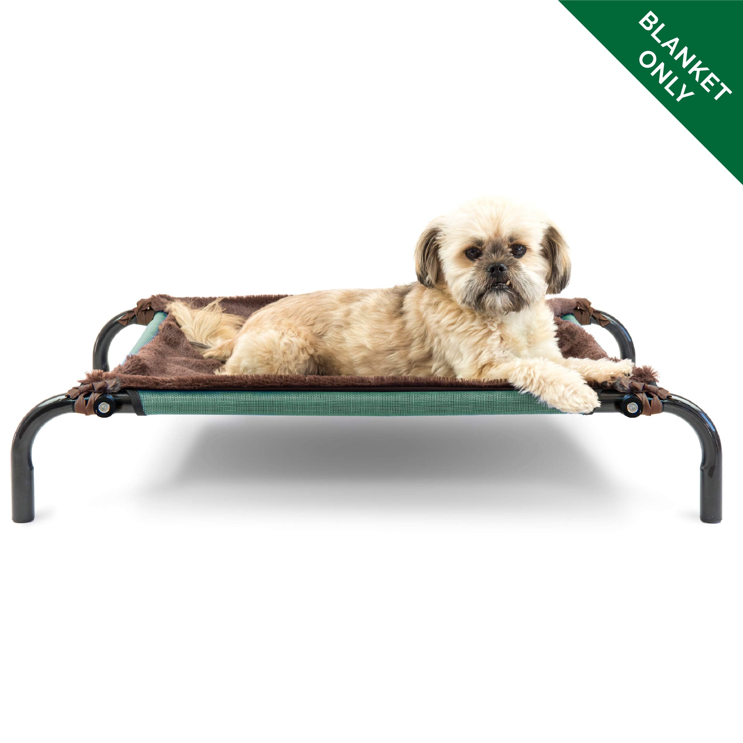 Furhaven Dog Blanket For Cot Beds, Washable W/ Zippered Pouch For Warming/Cooling Inserts - Plush Faux Fur Cot Blanket - Espresso, Extra Small