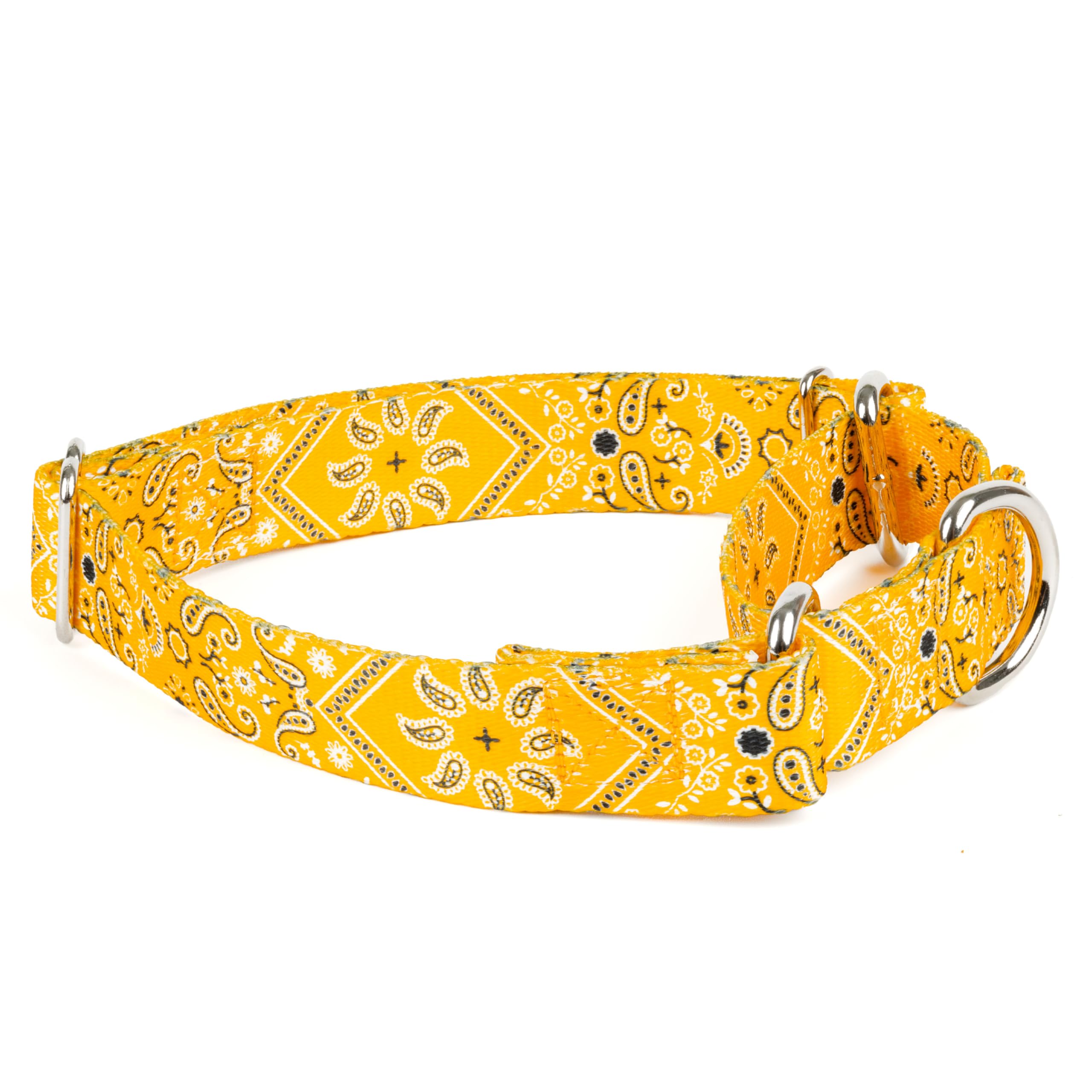 Country Brook Petz - Yellow Bandana Martingale Dog Collar - Country And Western Collection Featuring Rustic Designs (1/2 Inch, E