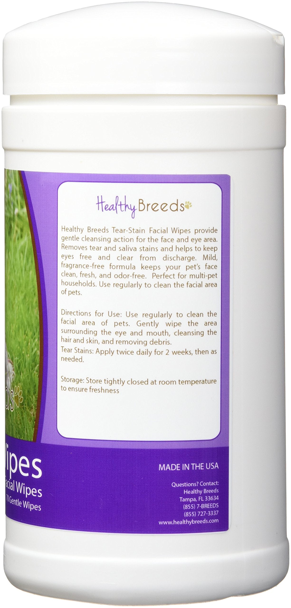 Healthy Breeds Miniature Schnauzer Tear Stain Wipes 70 Count