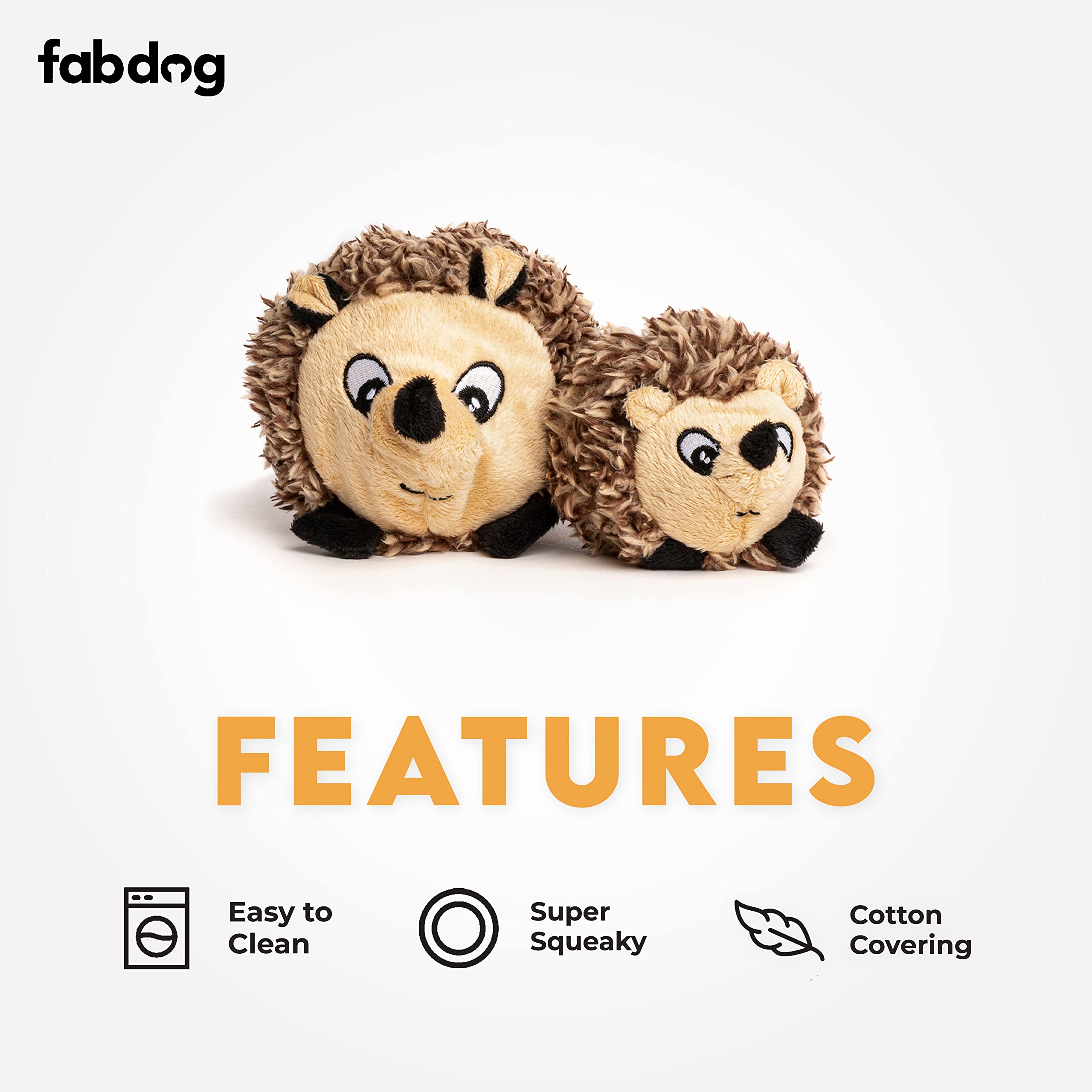 Fabdog Hedgehog Faball Squeaky Dog Toy (Large)